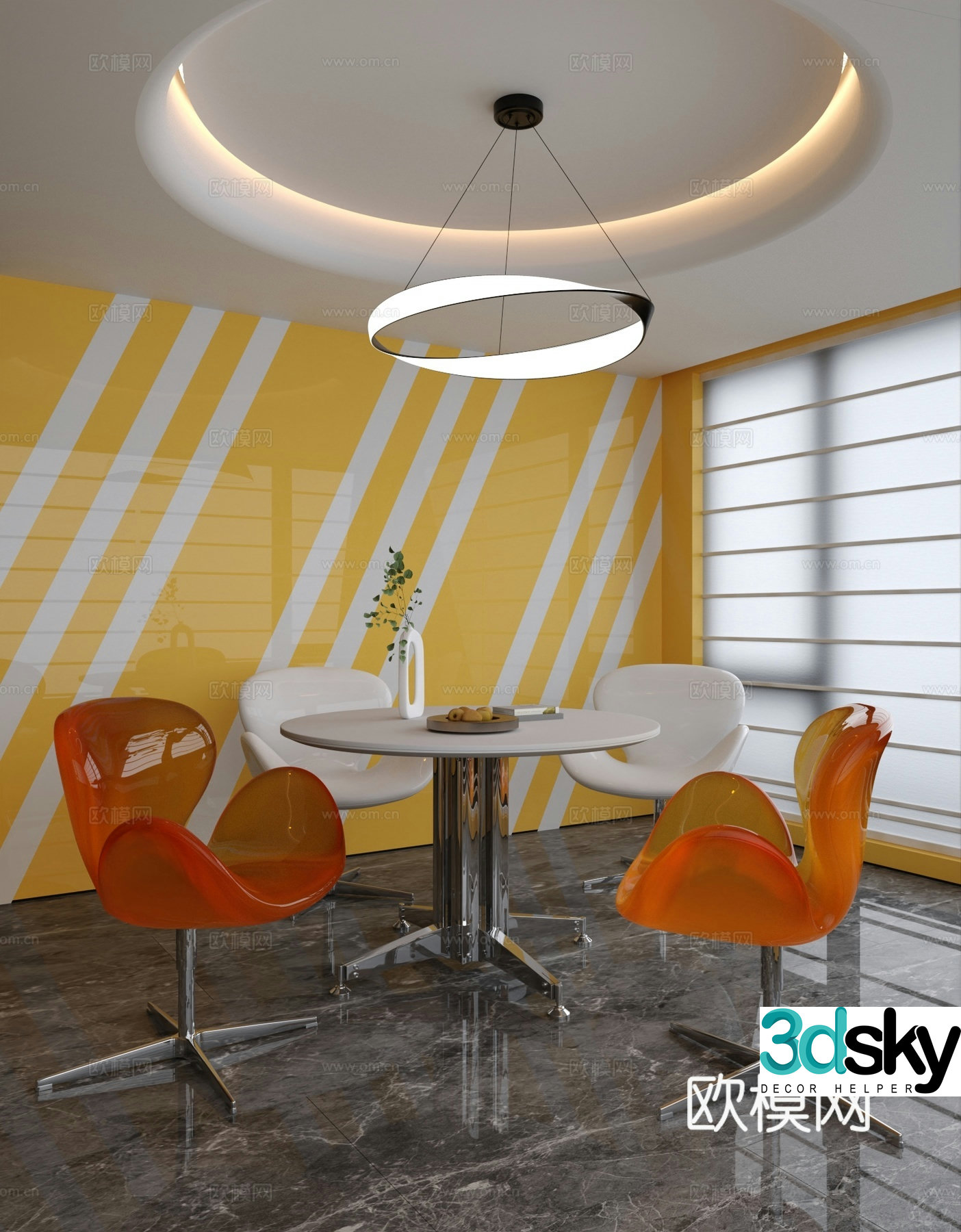 Leisure table and chair 3d model