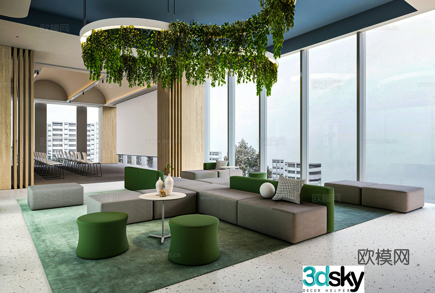 Modern office and leisure activity area rest and tea room 3D model
