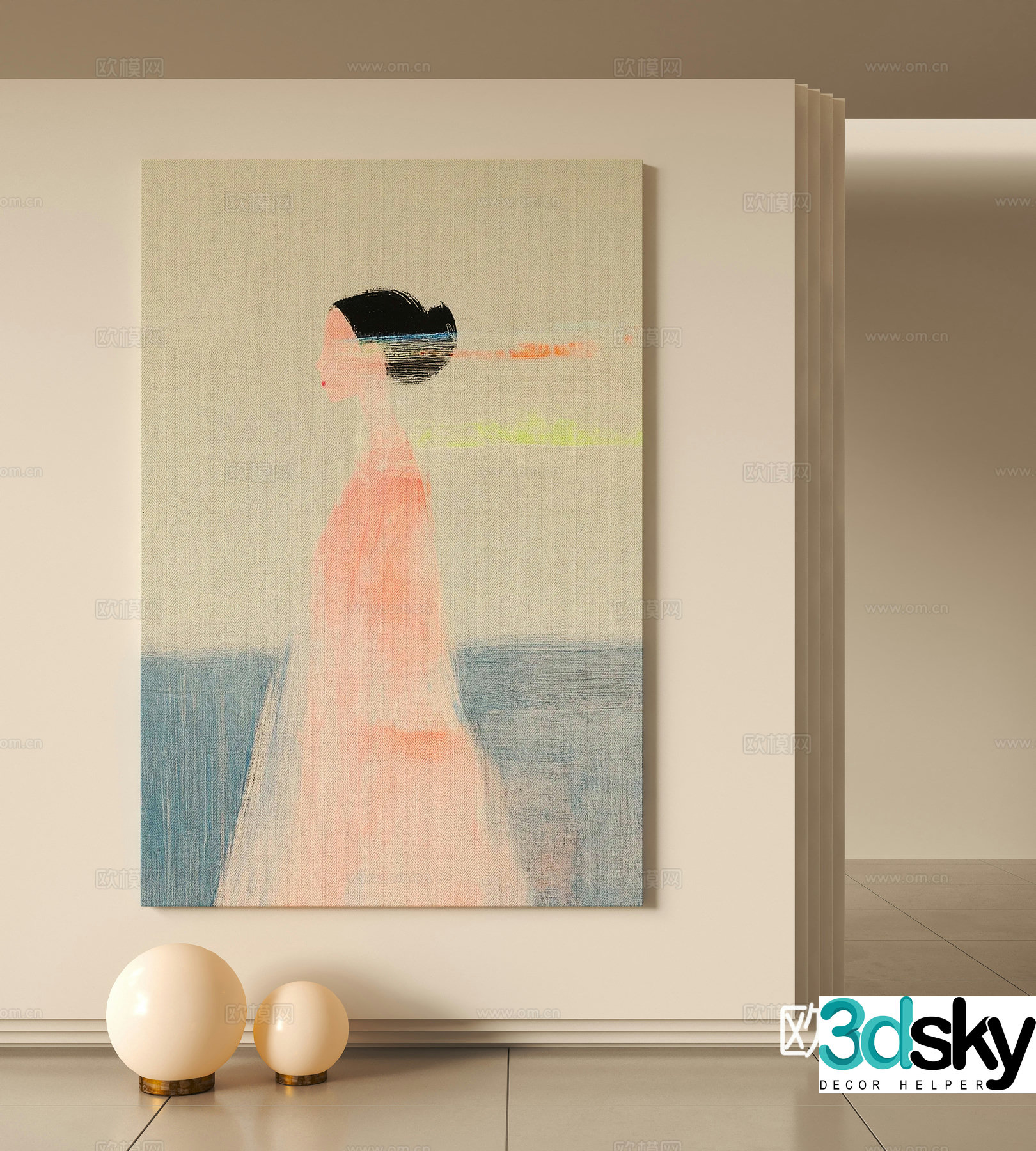 Modern decorative hanging painting 3d model