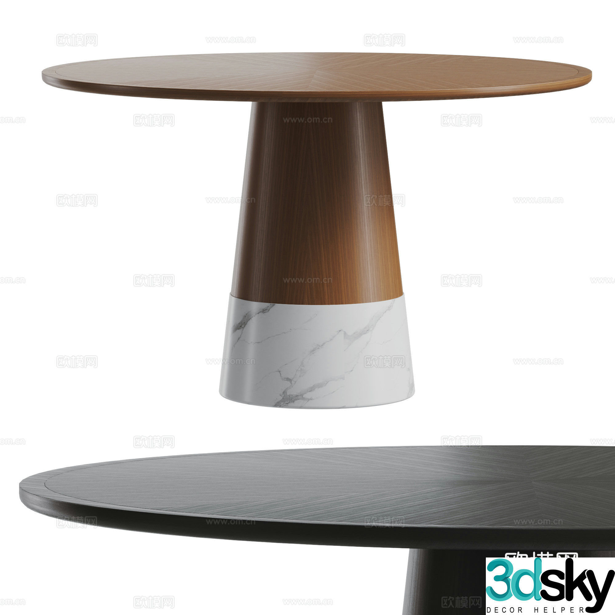 Modern dining table medieval dining table round dining table solid wood dining table stone dining table 3D model
