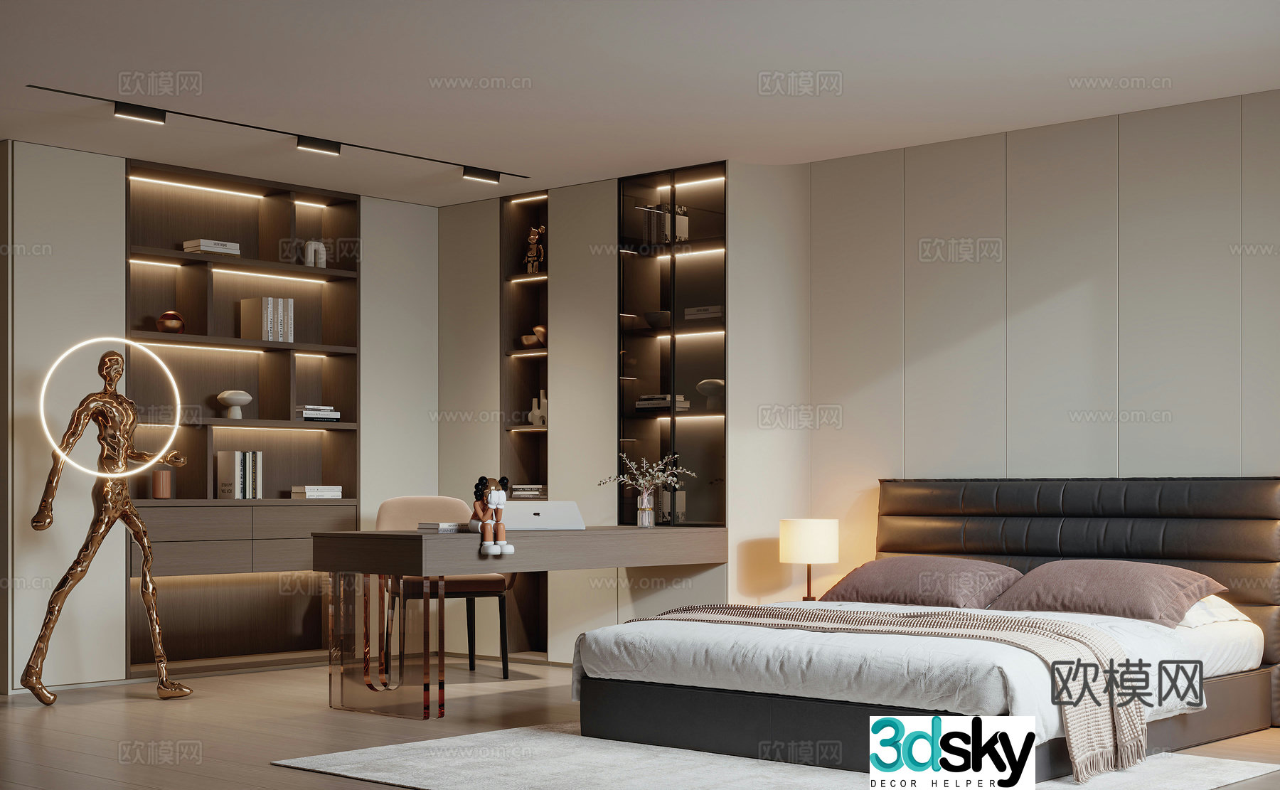 Italian home bedroom 3d model
