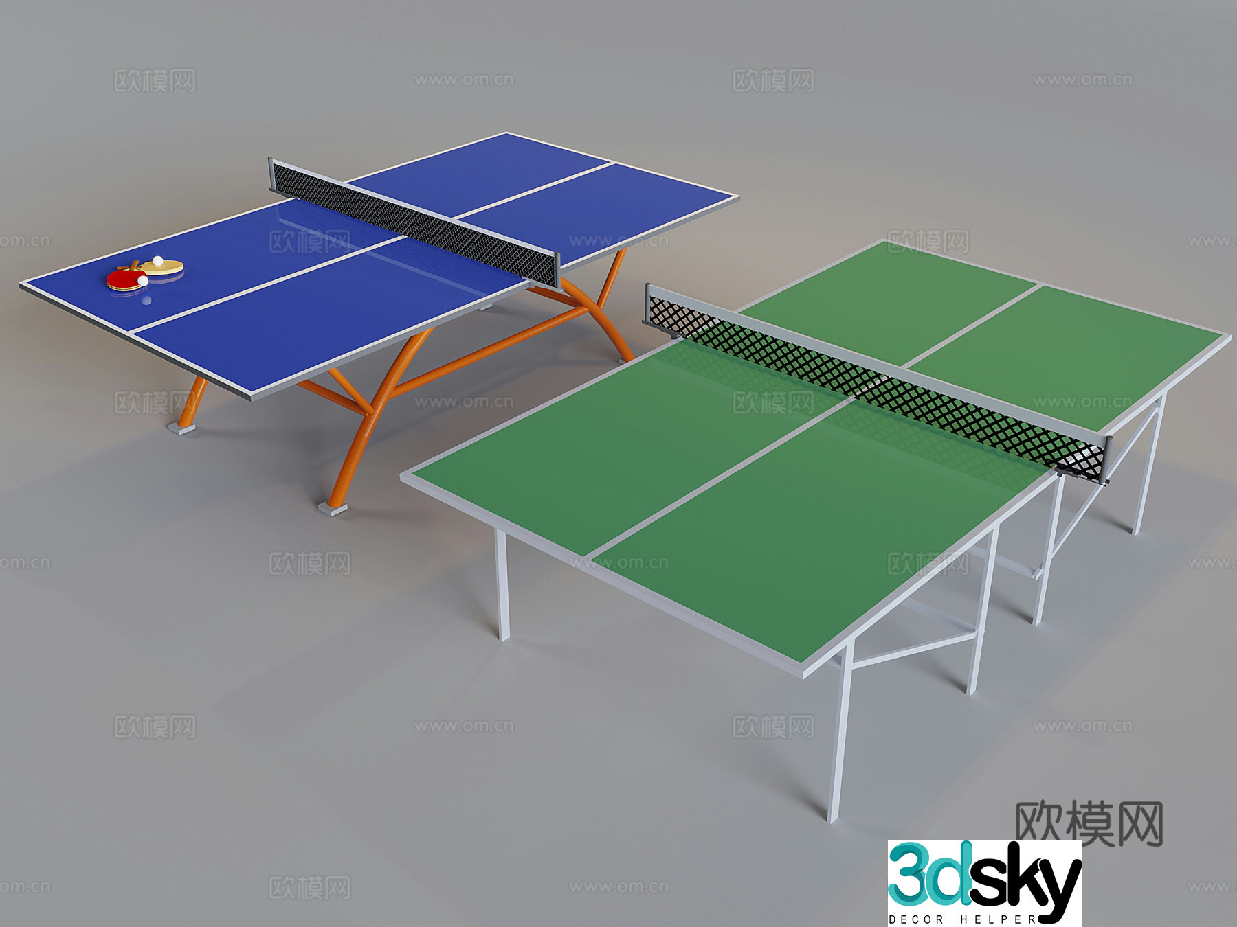 Table tennis table table tennis table ball sports equipment table tennis court 3D model