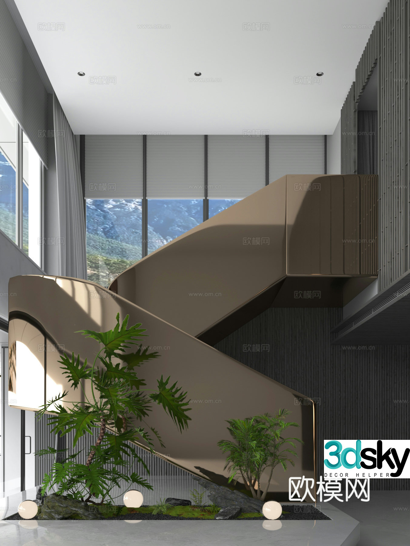Modern stairwell 3d model