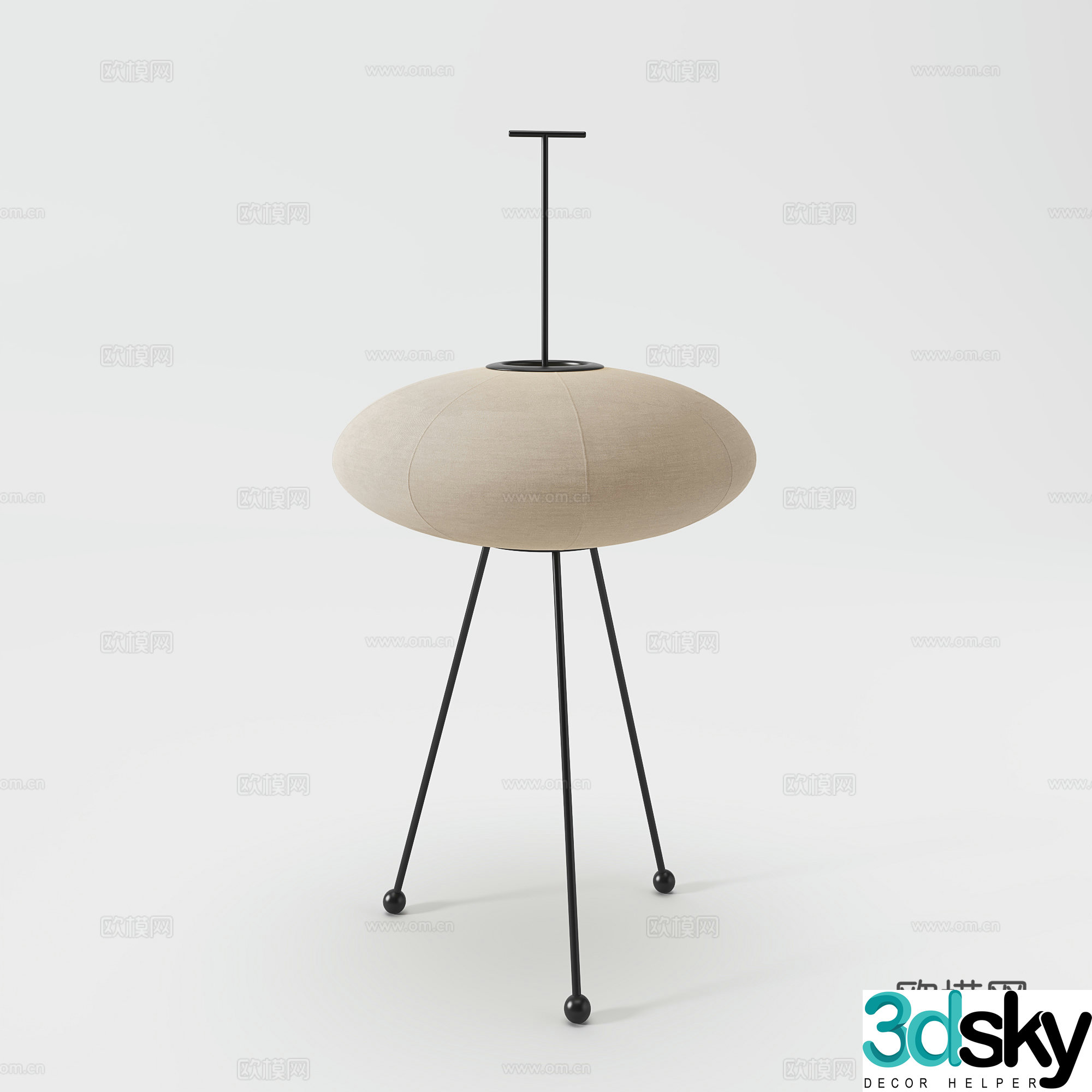 Wasabi style retro floor lamp 3d model