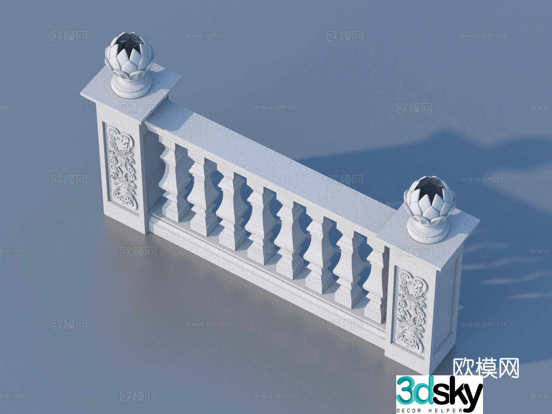 Fence Guardrail Railing 3d Model