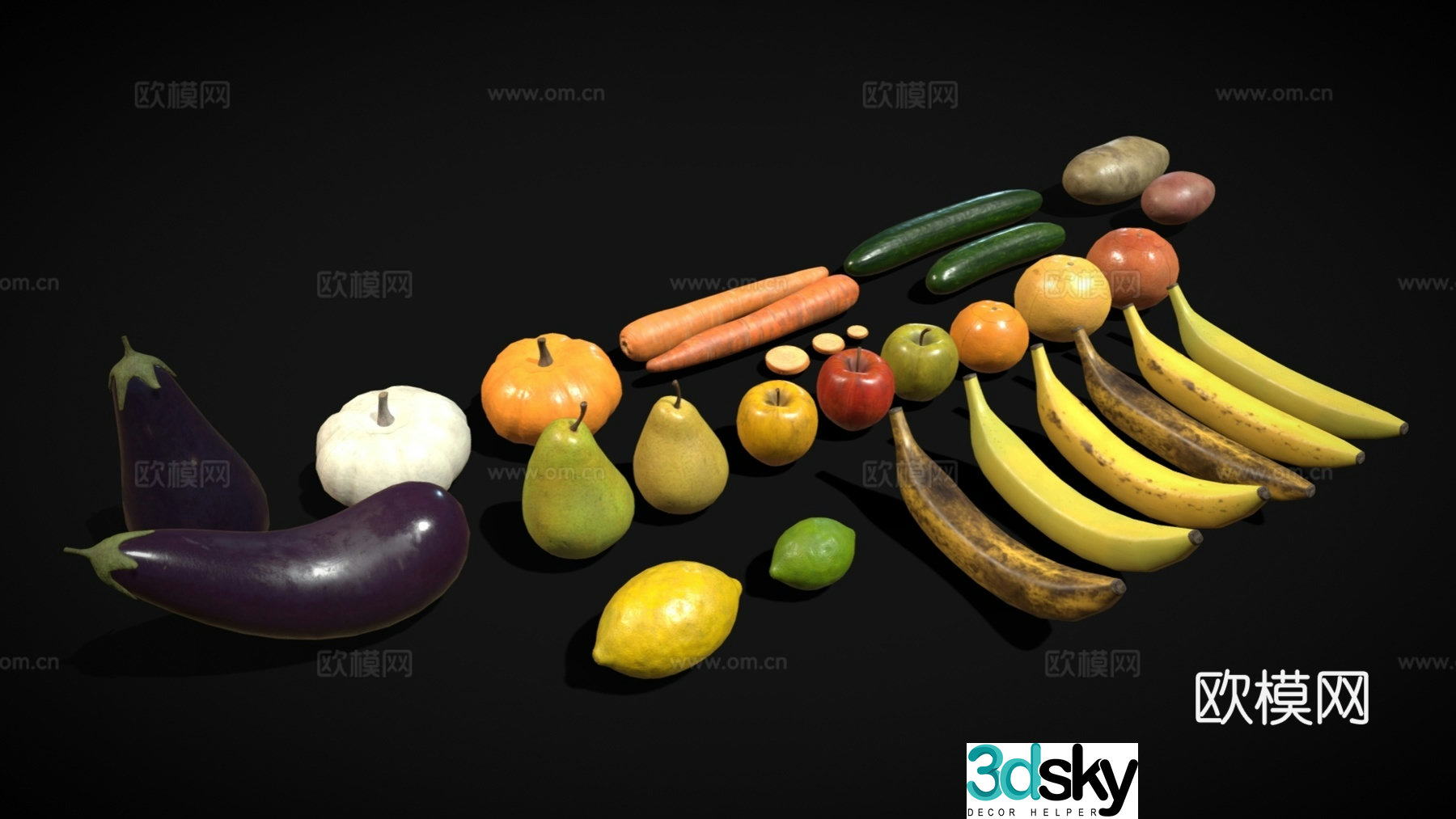 Wine and food fruits and vegetables food fruits and vegetables combination 3d model
