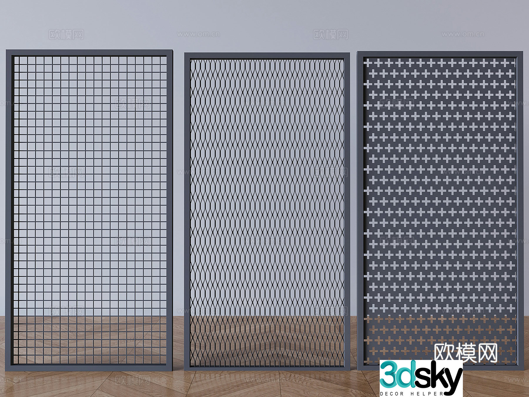 Barbed wire guardrail fence Industrial wind barbed wire railing partition fence protective net 3D model