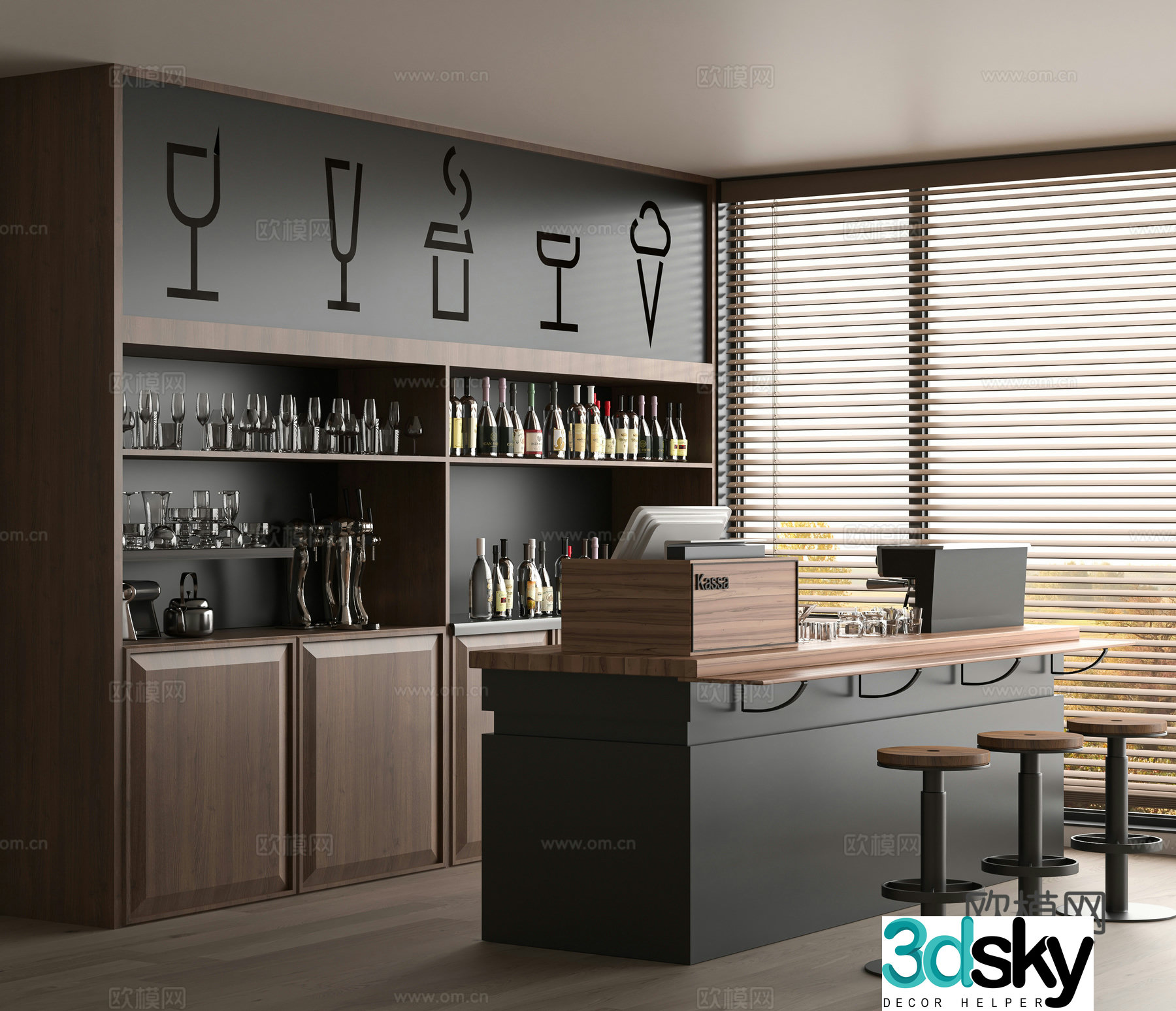 Modern bar 3d model