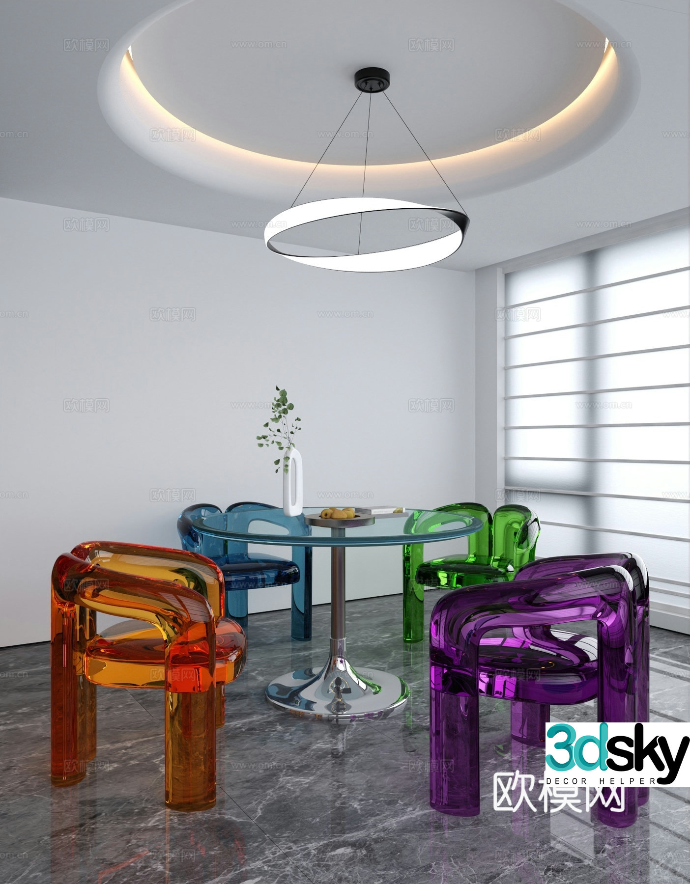 Leisure table and chair 3d model