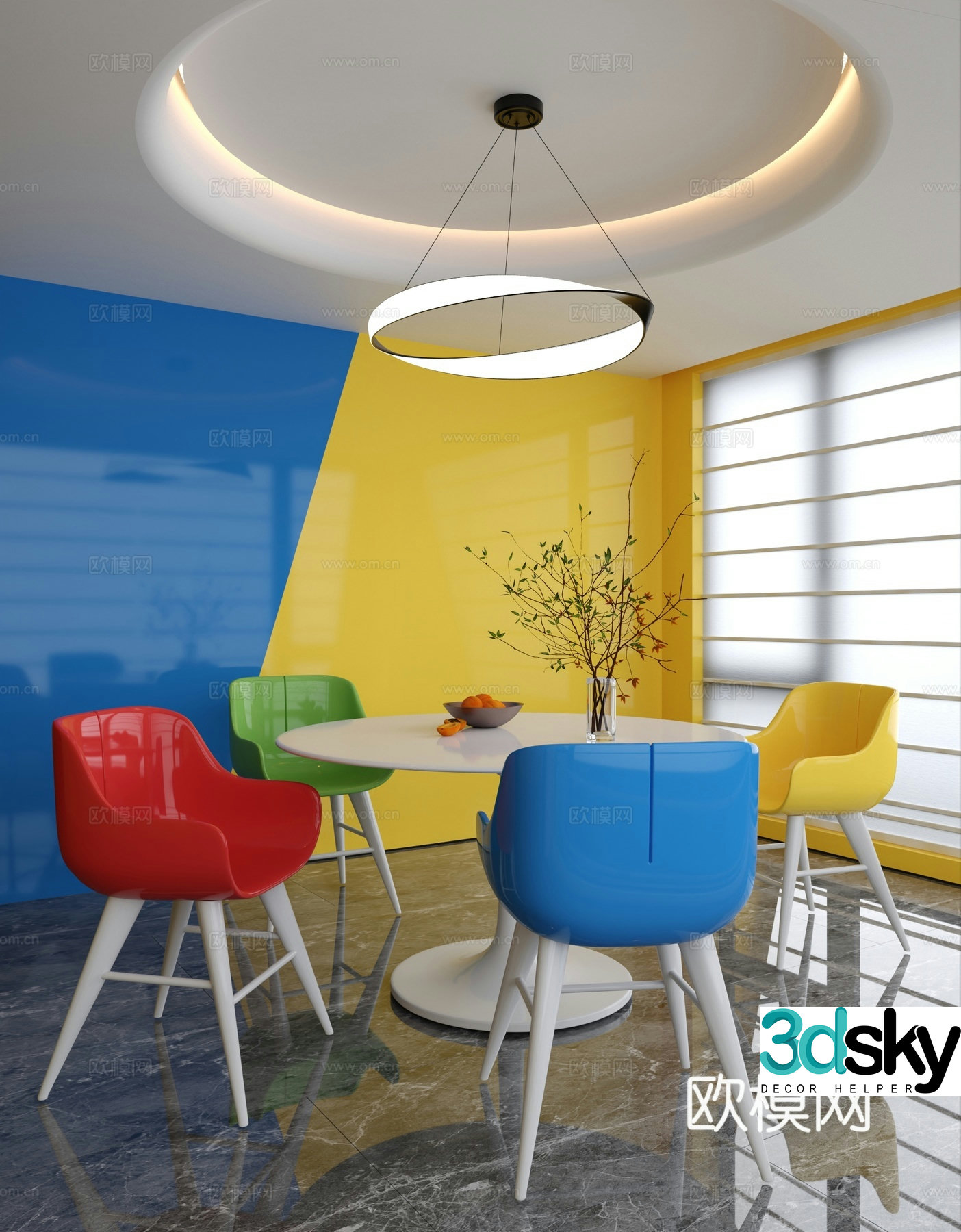 Leisure table and chair 3d model