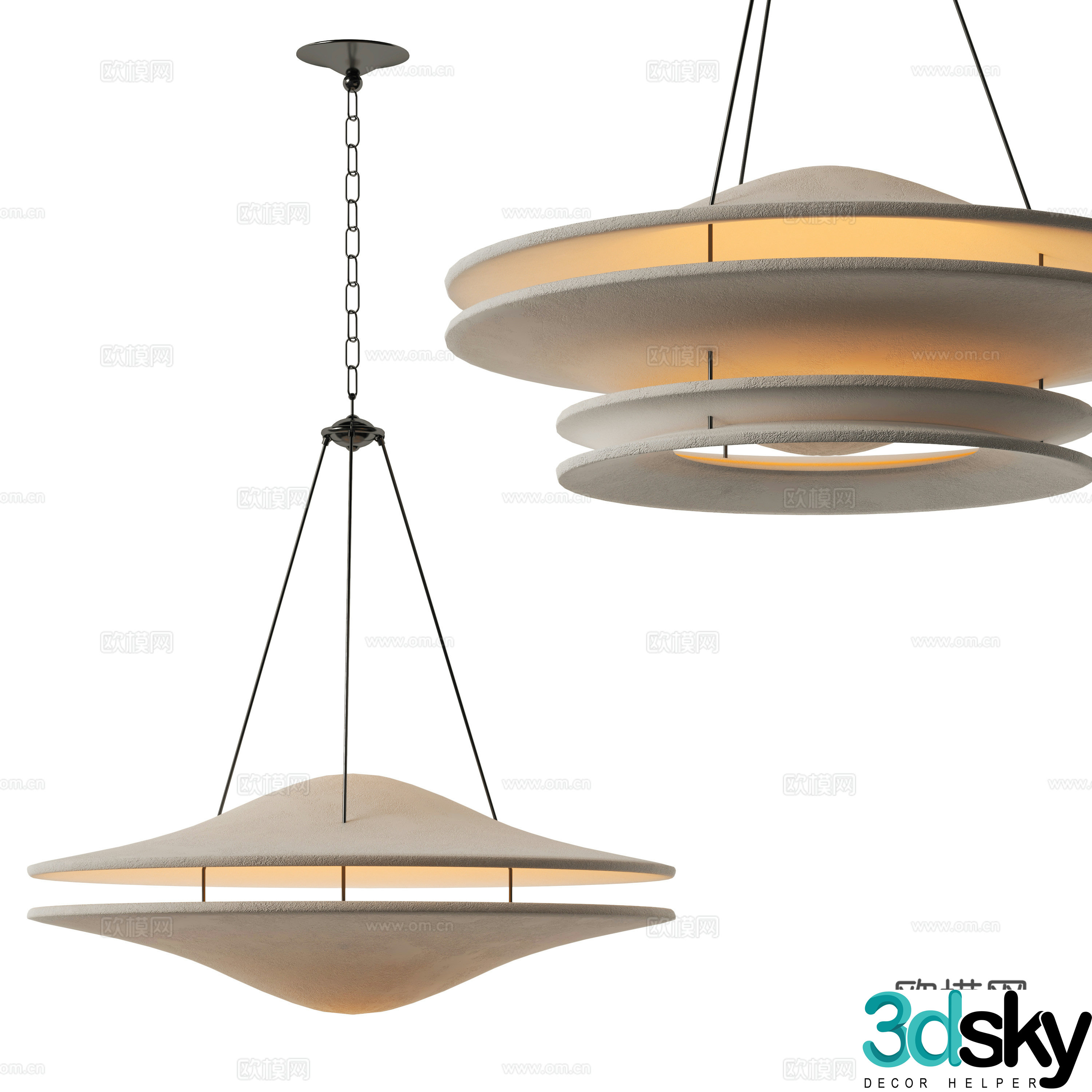 Modern chandelier 3d model