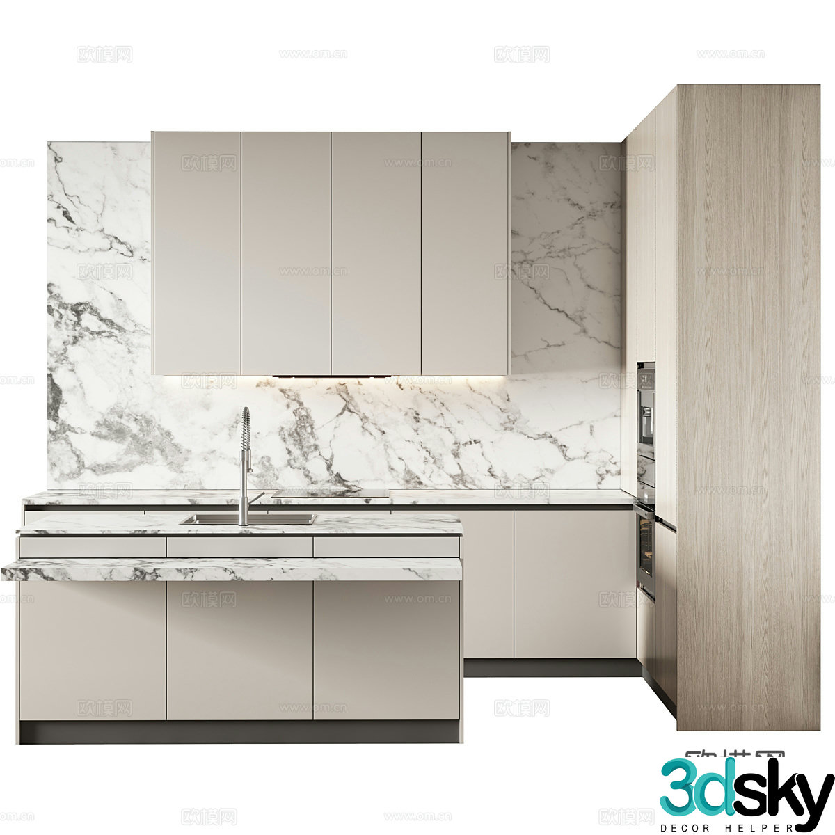 Modern Italian minimalist cabinet 3d model