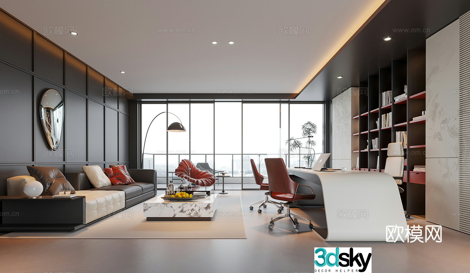 Modern General Manager Office Chairman Office Boss Office Desk Chair 3D Model