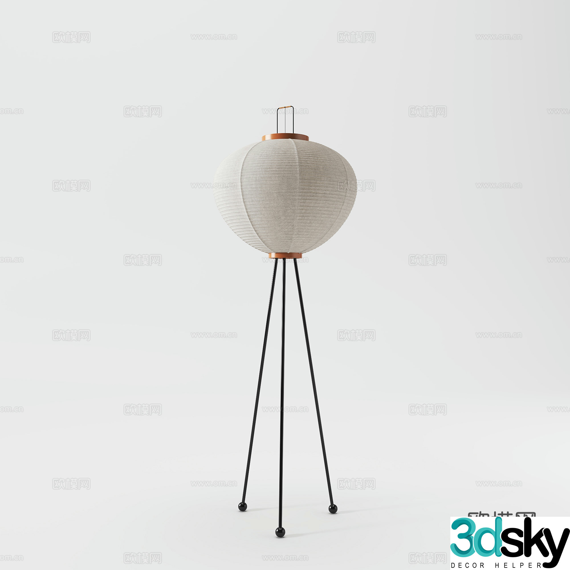 New Chinese Zen Floor Lamp 3D Model