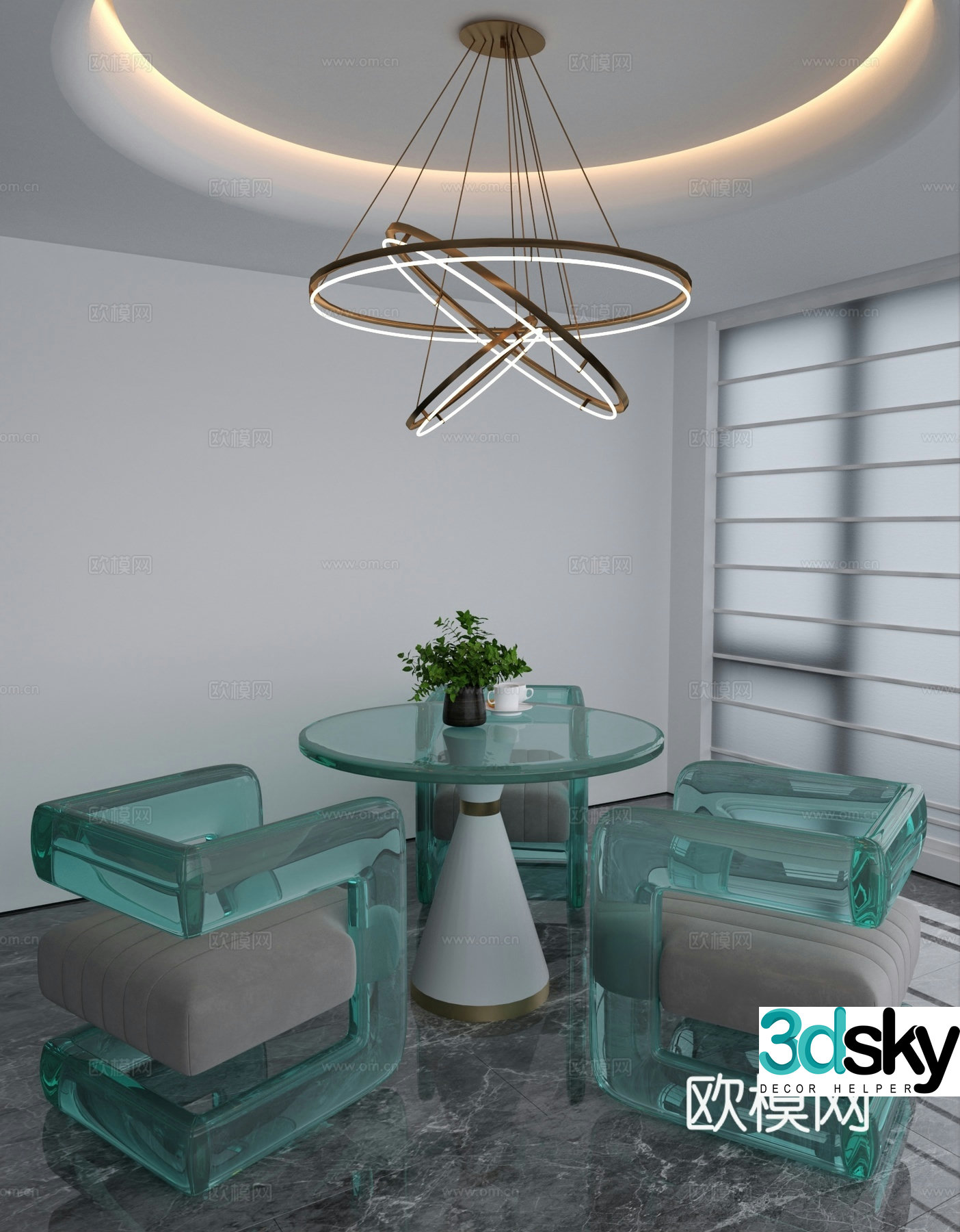 Leisure table and chair 3d model