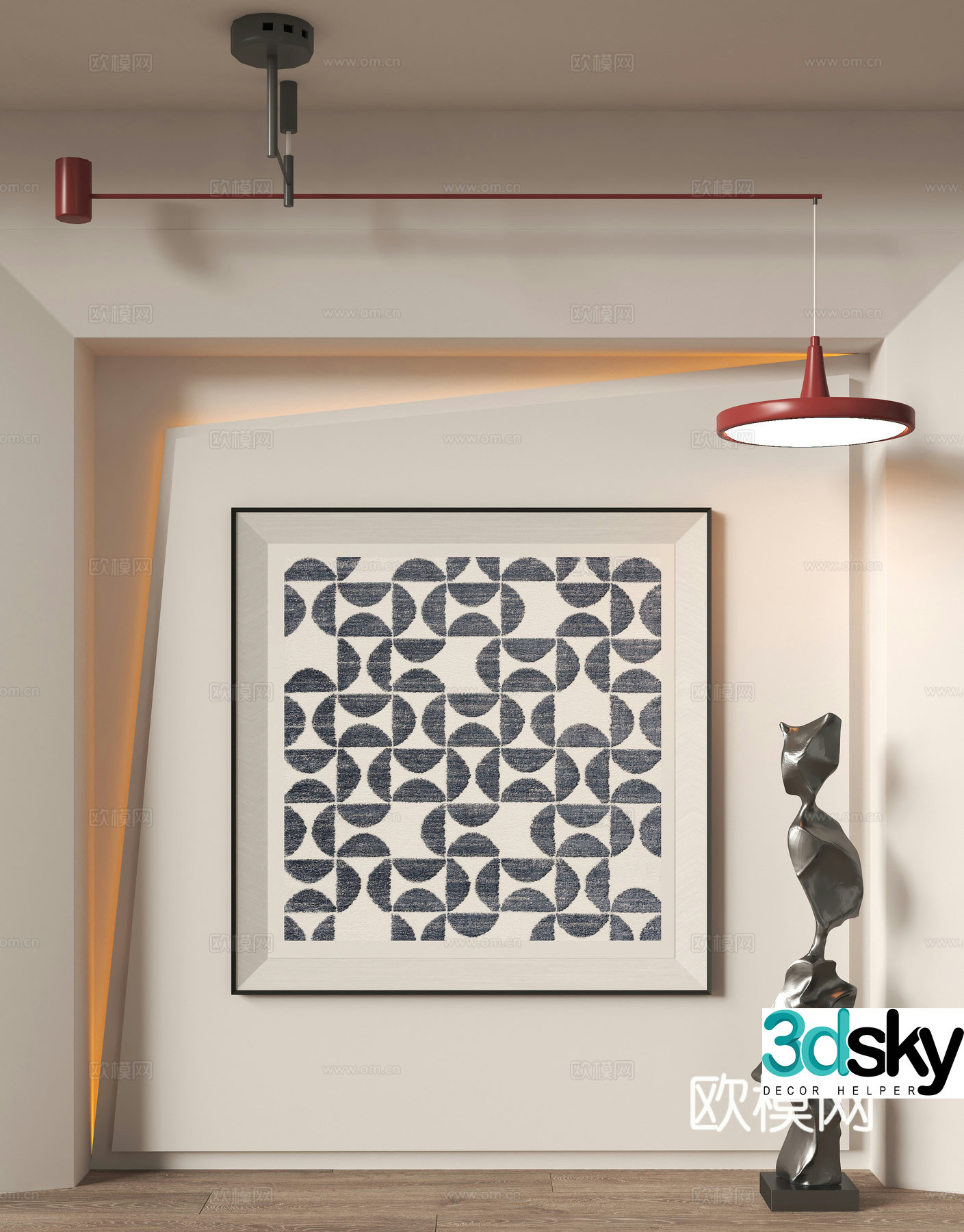 Modern decorative paintings chandelier decorative ornaments 3D model