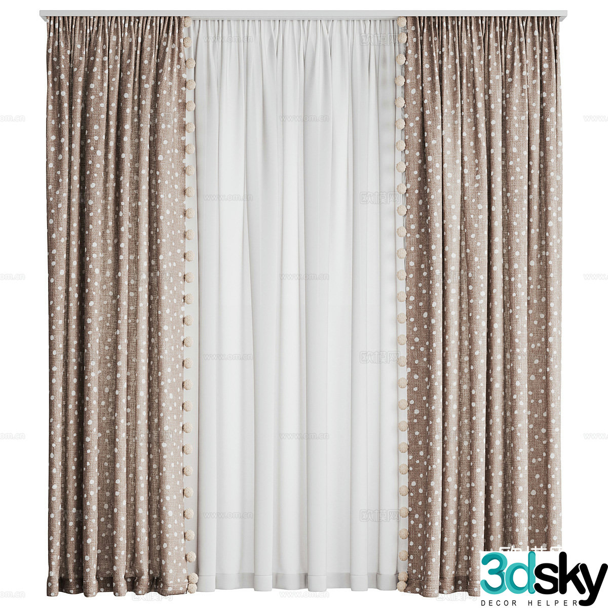 New Chinese children’s curtains 3D model