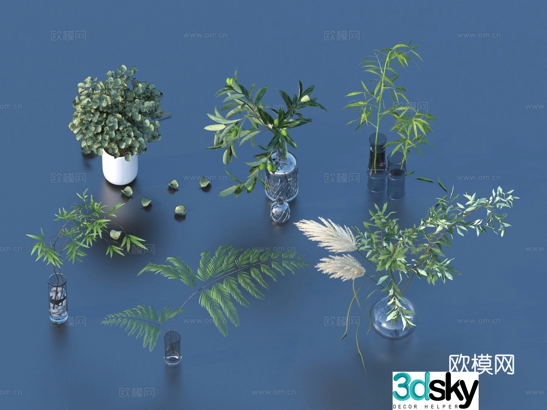 Flower pot pot green plants plant 3d model