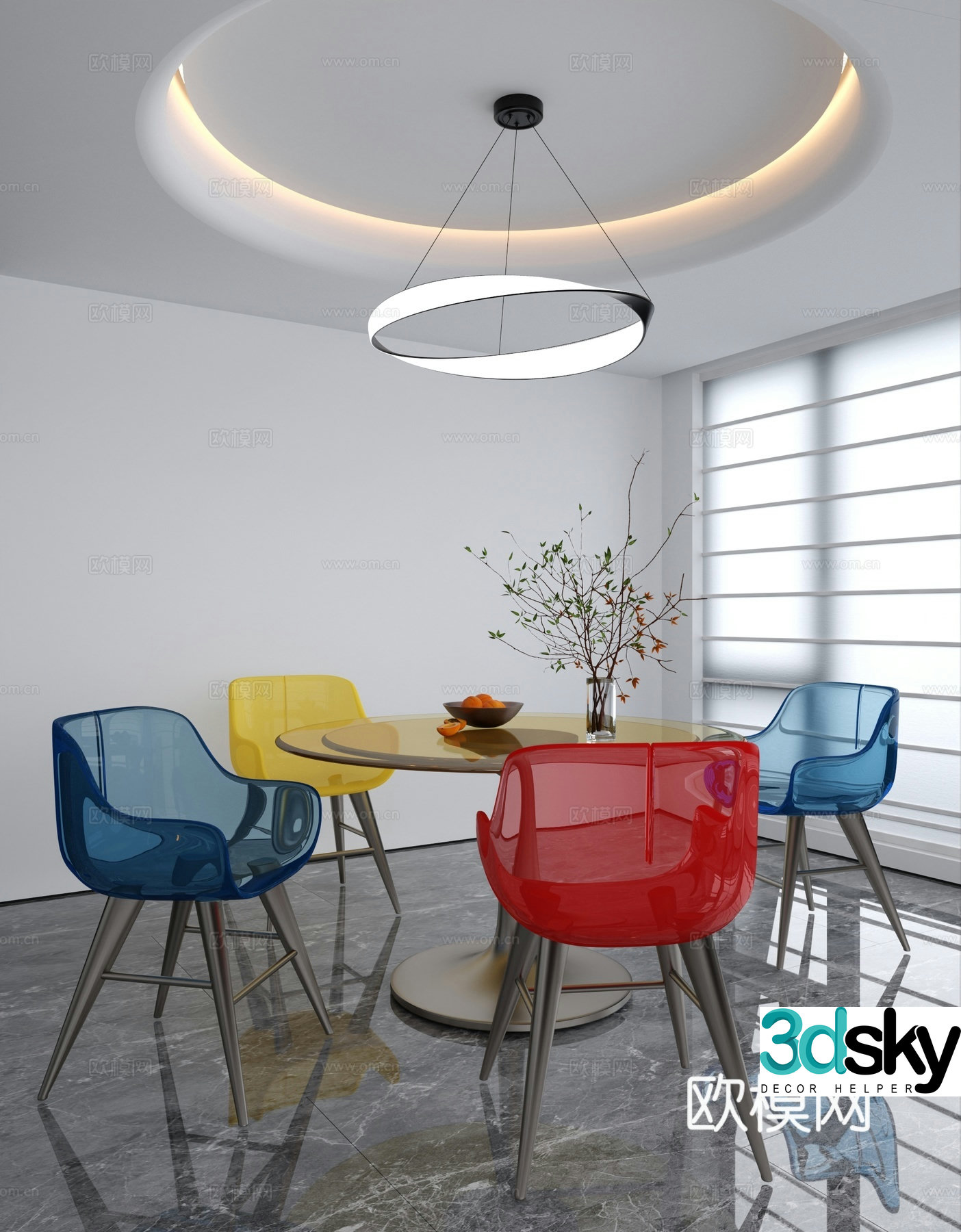 Leisure table and chair 3d model