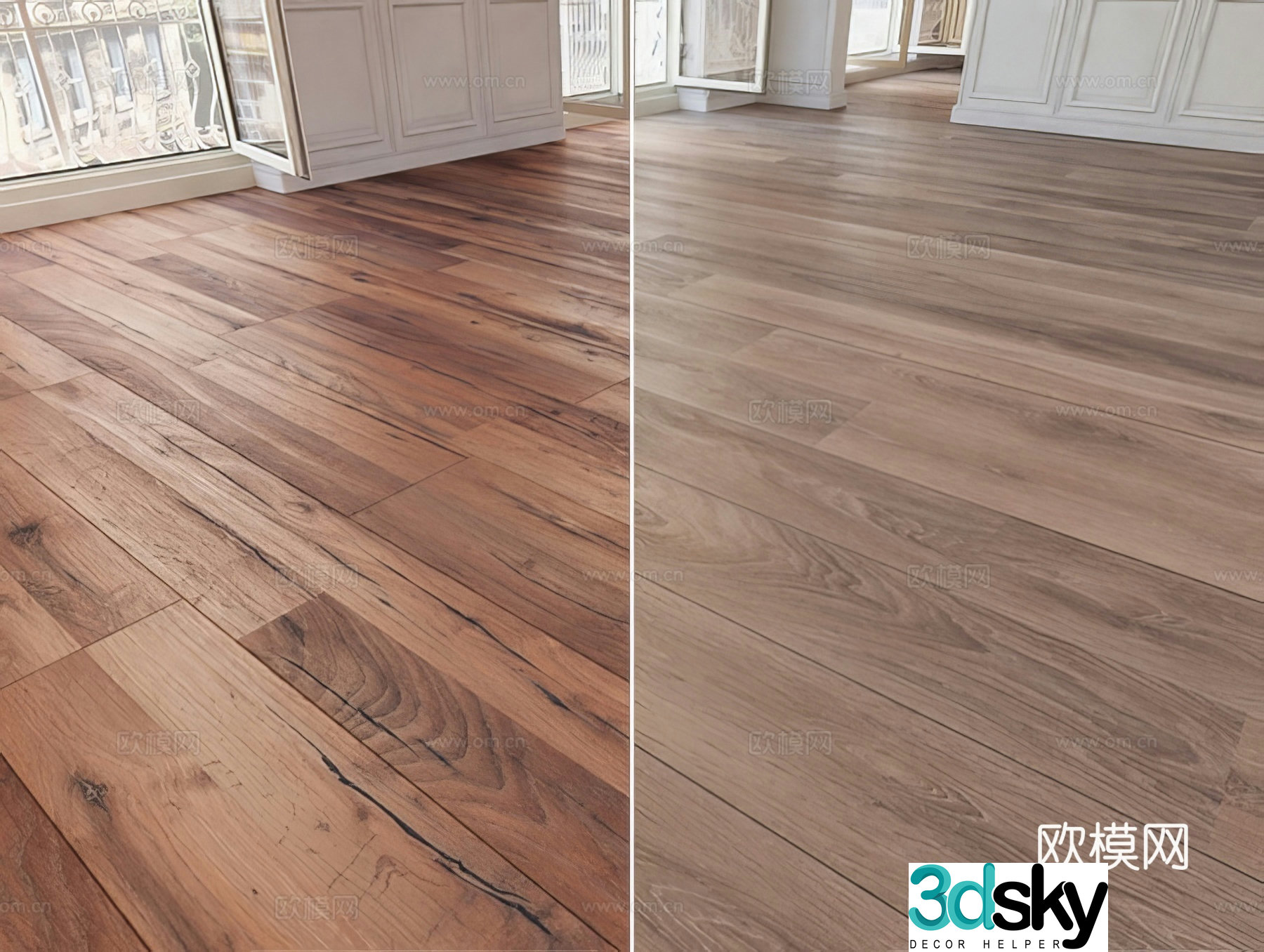 Medium wood floor American wood floor Dark wood floor Retro wood floor 3d model