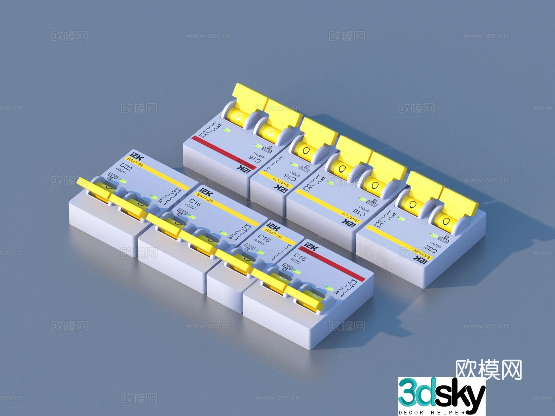 Circuit breaker leakage protection switch air switch 3d model