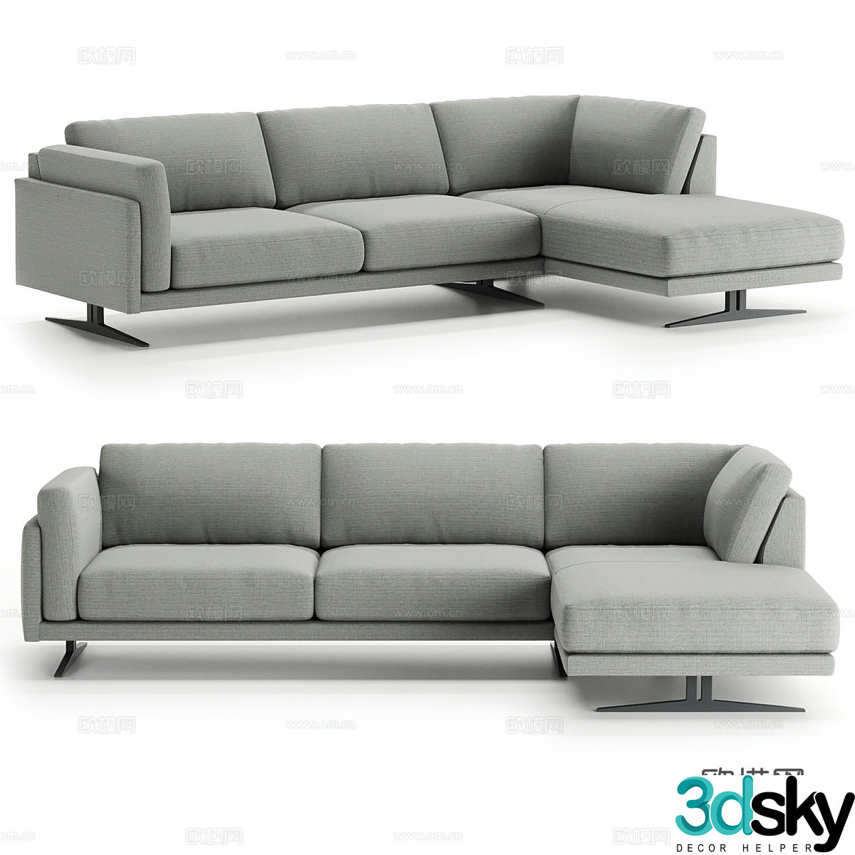 Modern multi-person sofa corner sofa 3d model