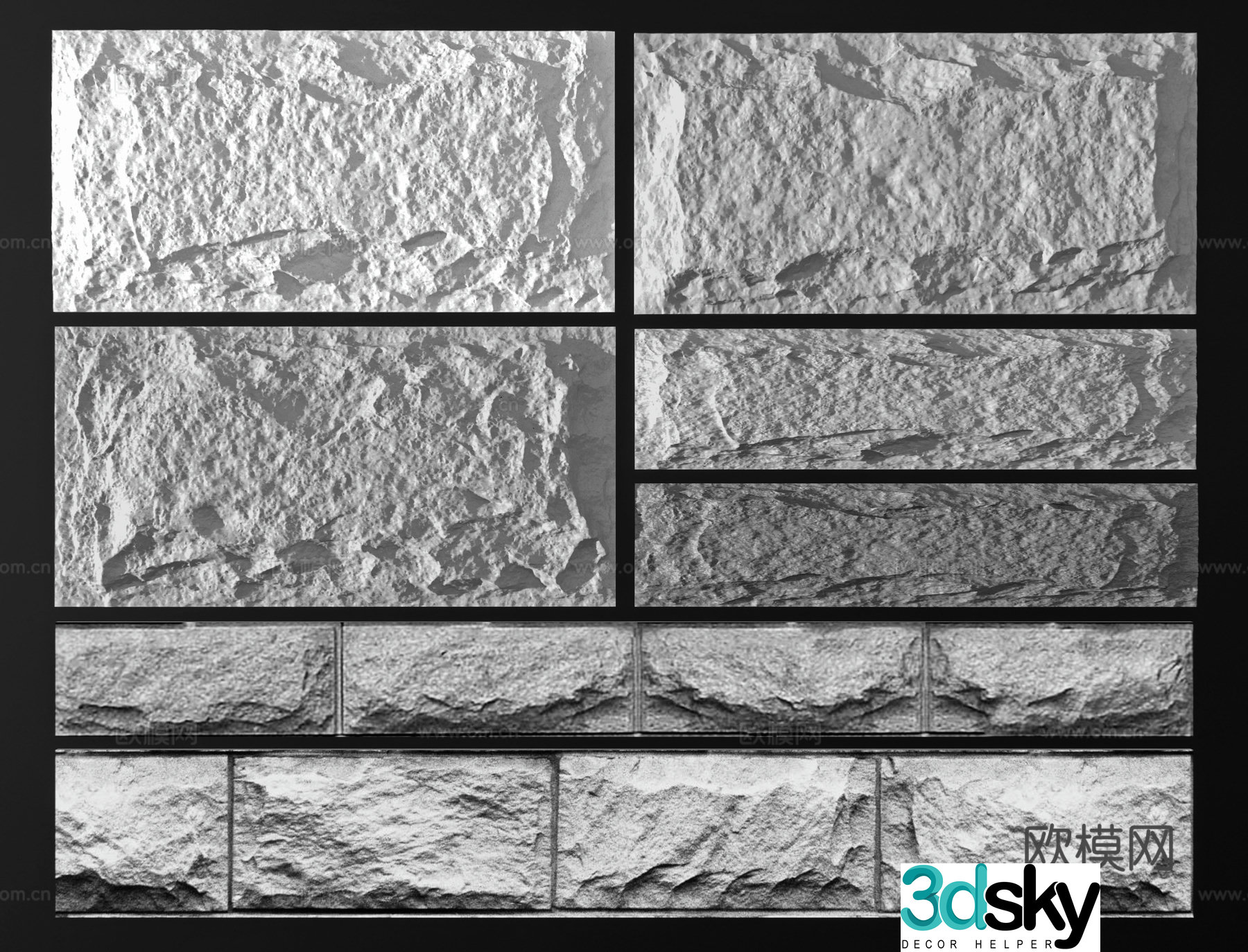 Modern mushroom stone axe chop stone axe chop stone natural stone wool stone wall cultural stone 3D model