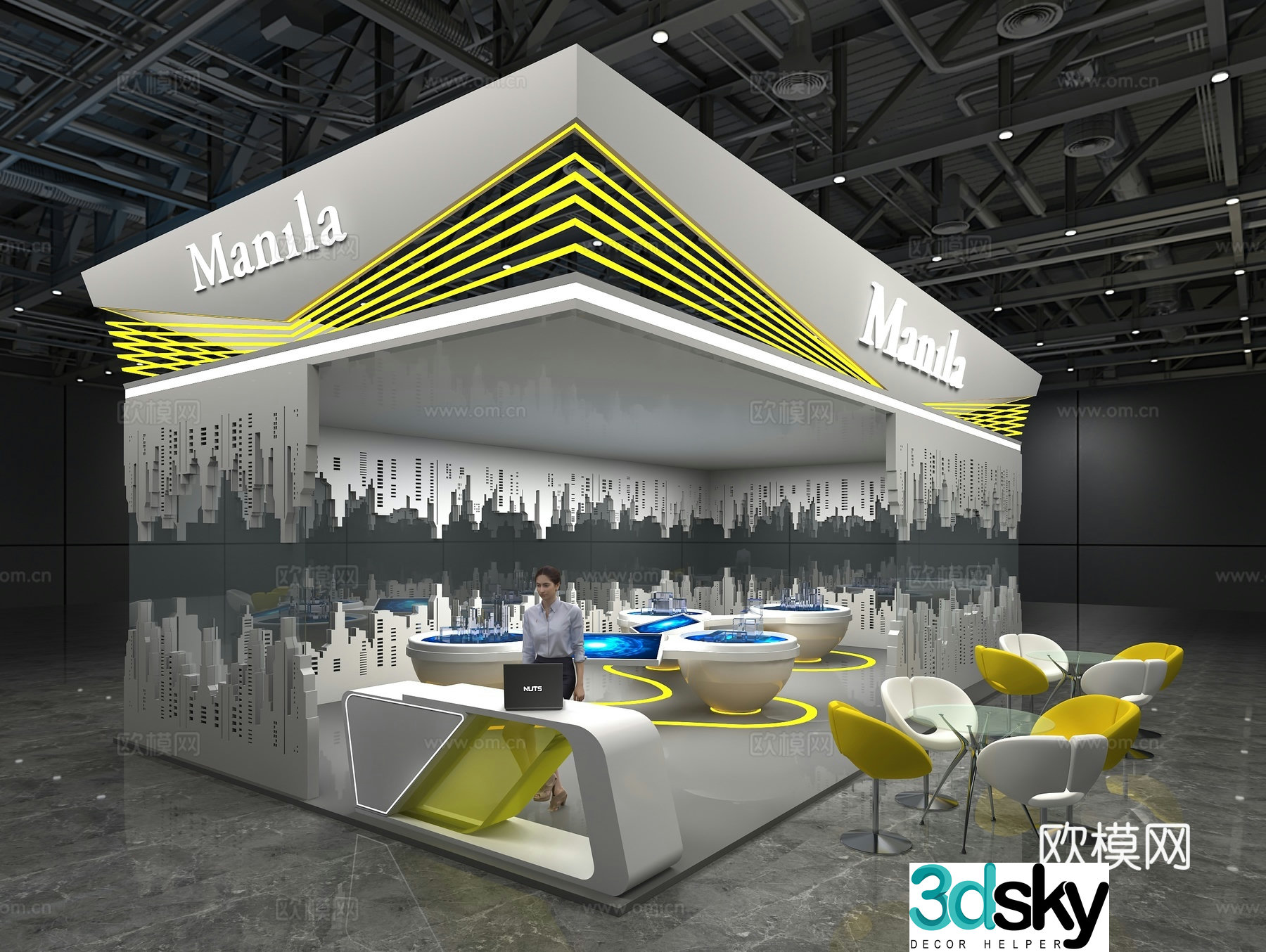 Modern real estate exhibition 3d model