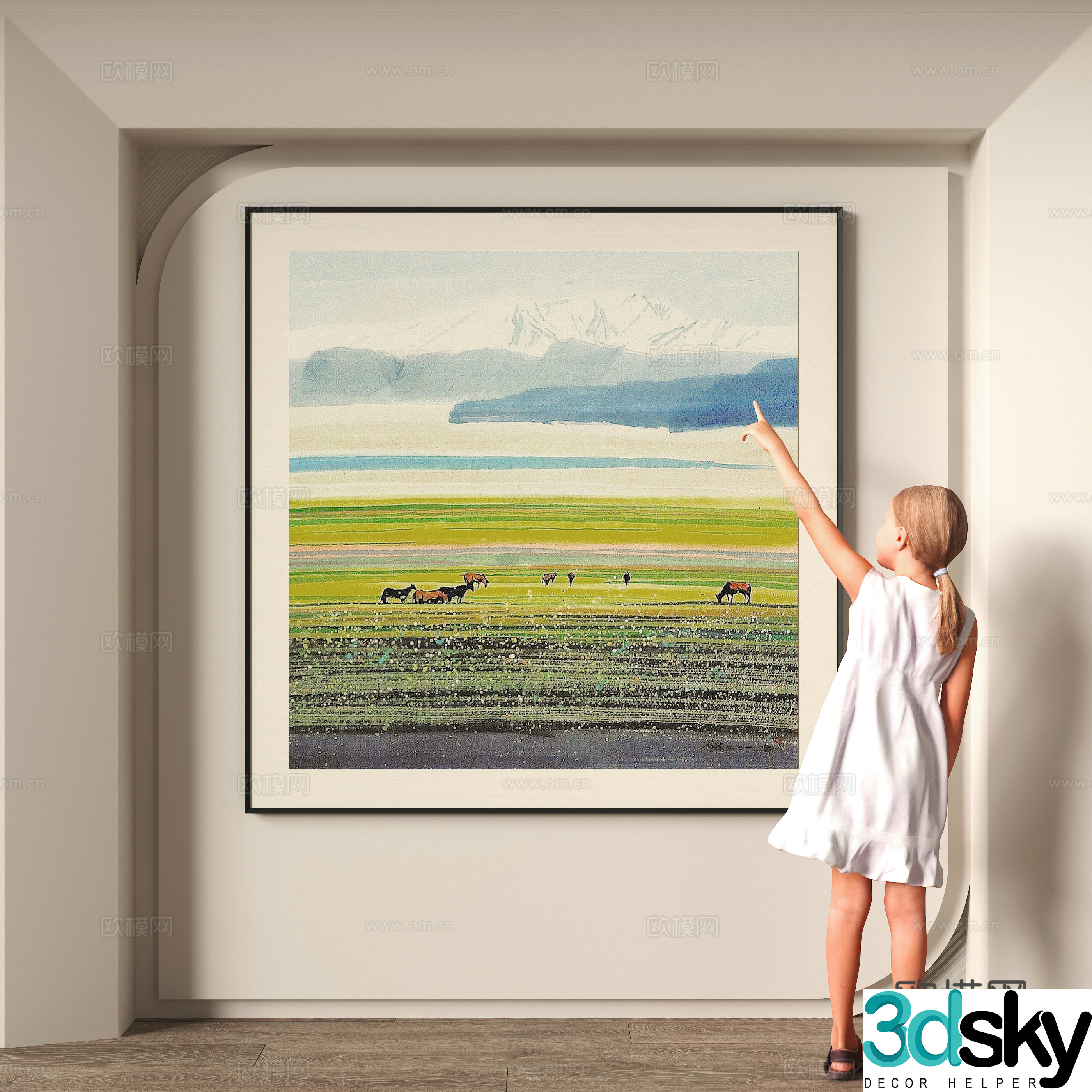 Modern decorative hanging painting 3d model