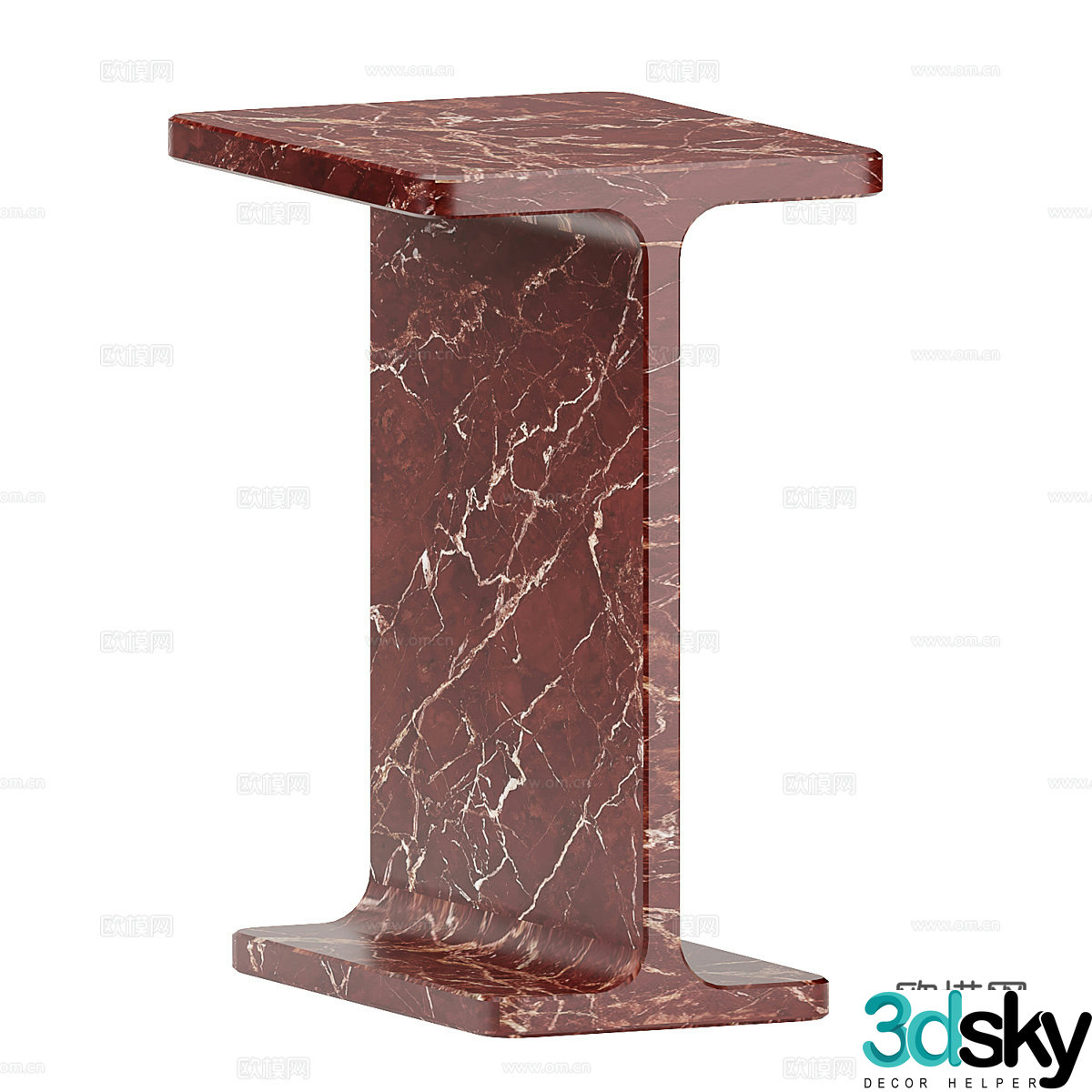 Modern Italian marble side table 3D model
