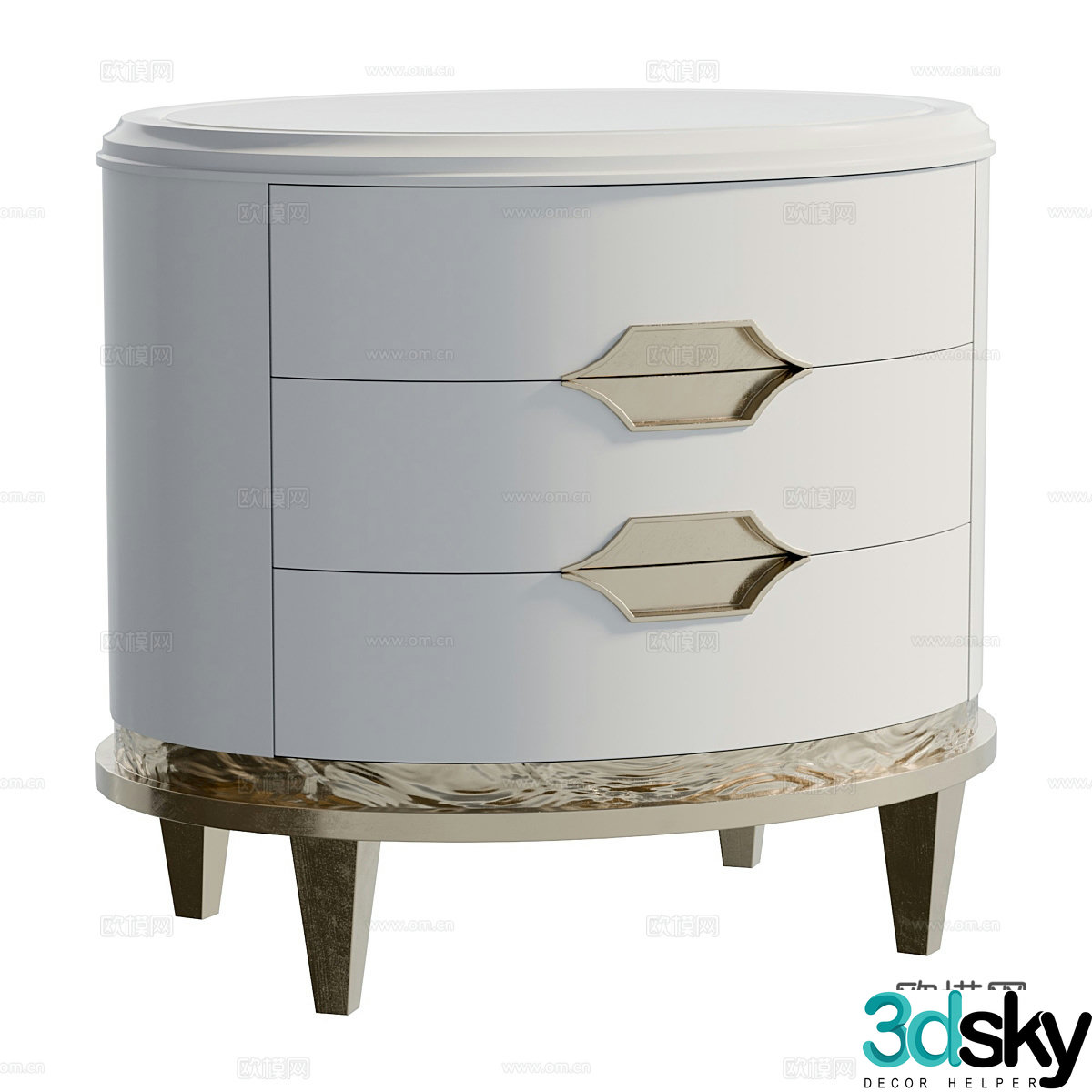 New Chinese style Caracole Adela nightstand 3D model