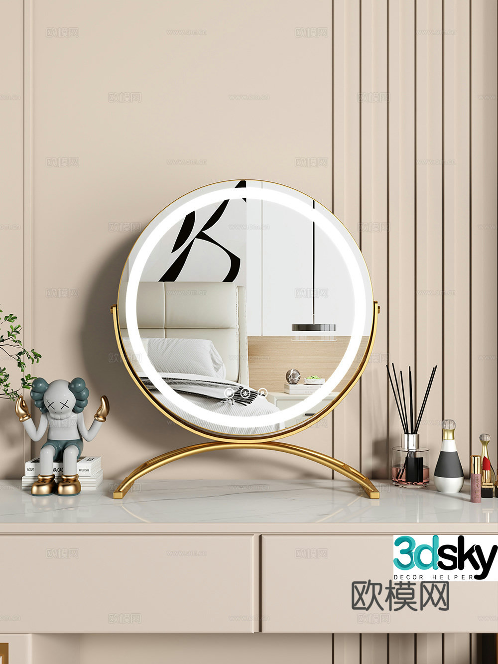 Mirror Dressing table mirror ornament decoration 3d model