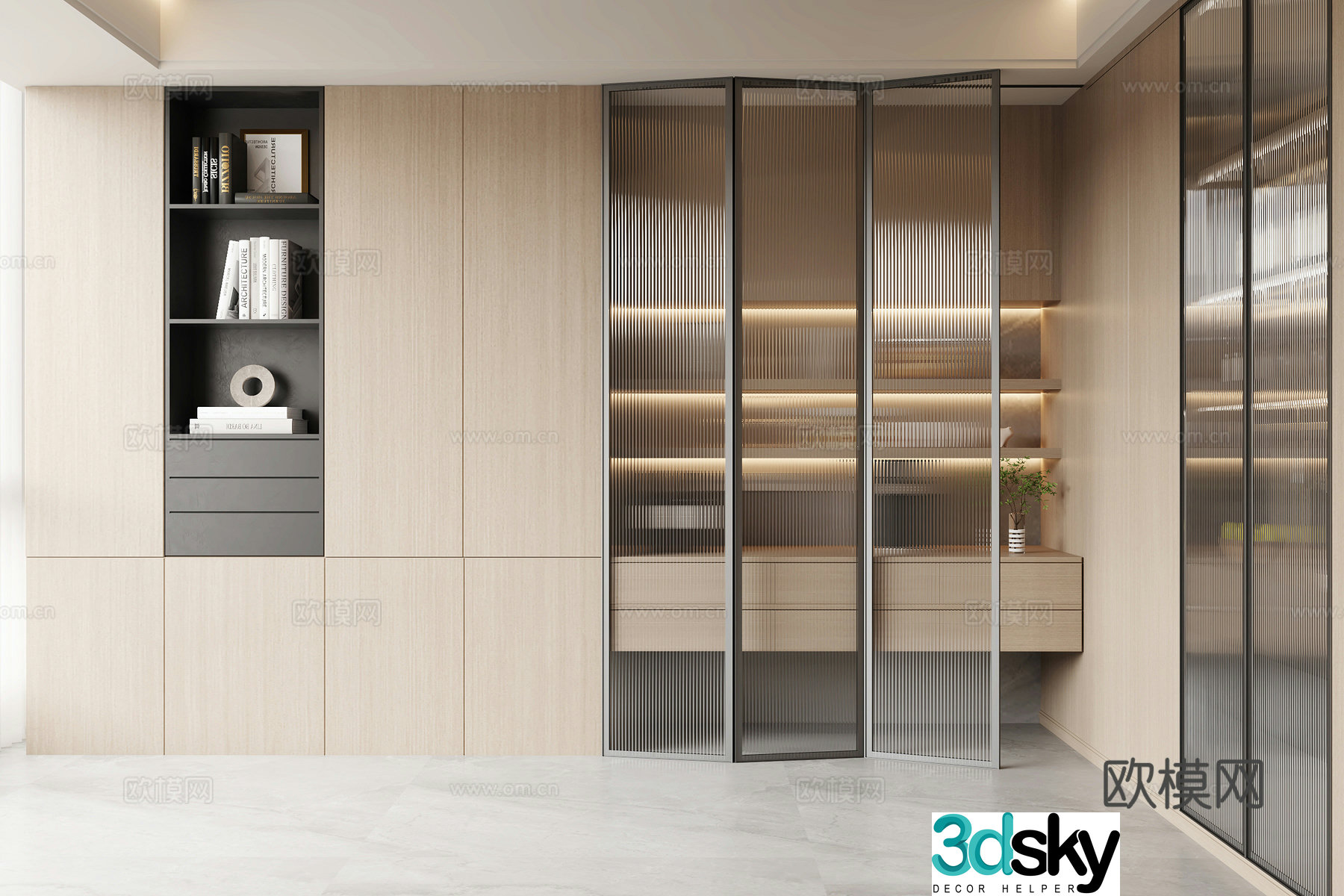 Modern wine cabinet 3d model