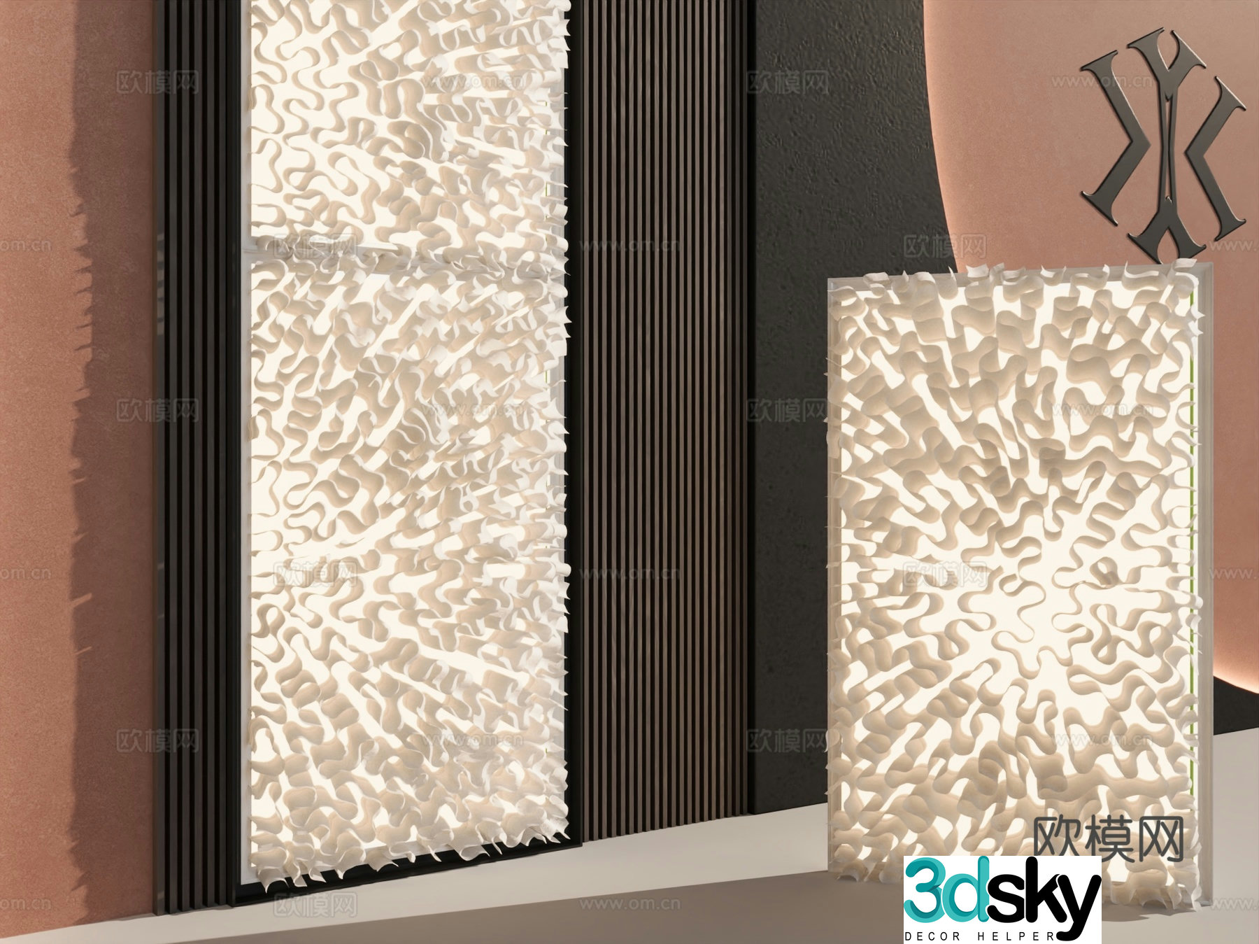 Modern minimalist wall lamp Water corrugated wall lamp Acrylic glass wall lamp 3d model