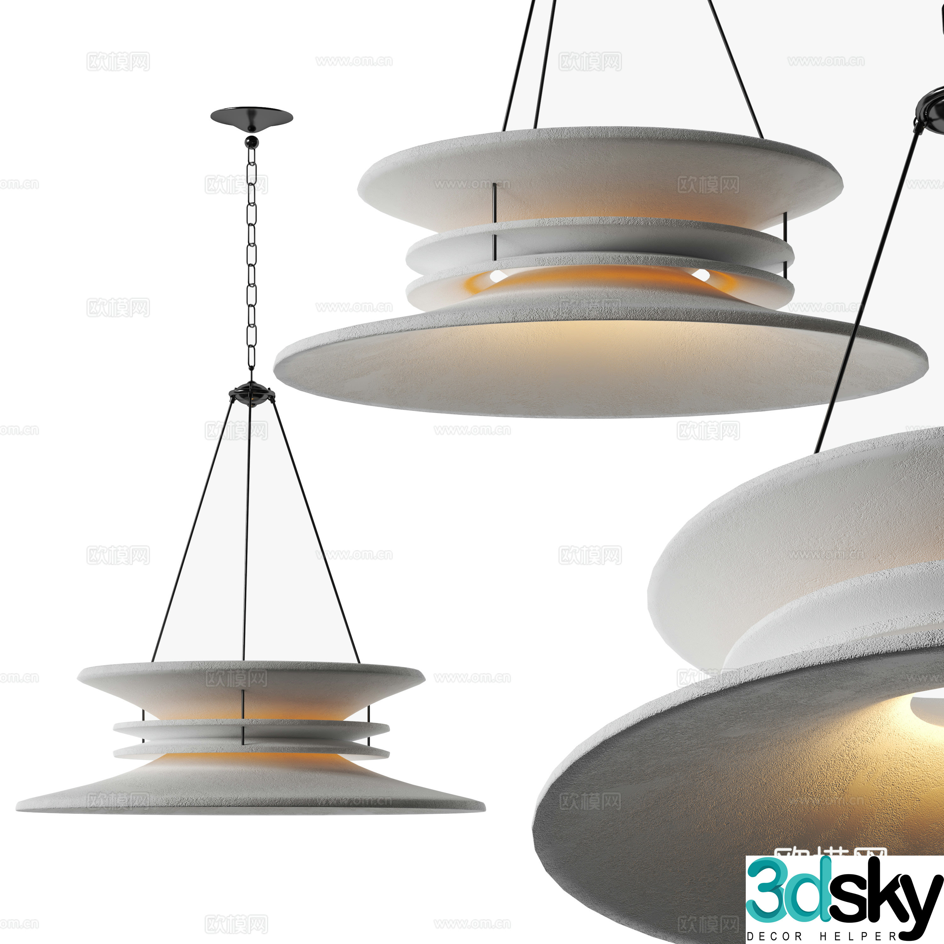 Modern chandelier 3d model