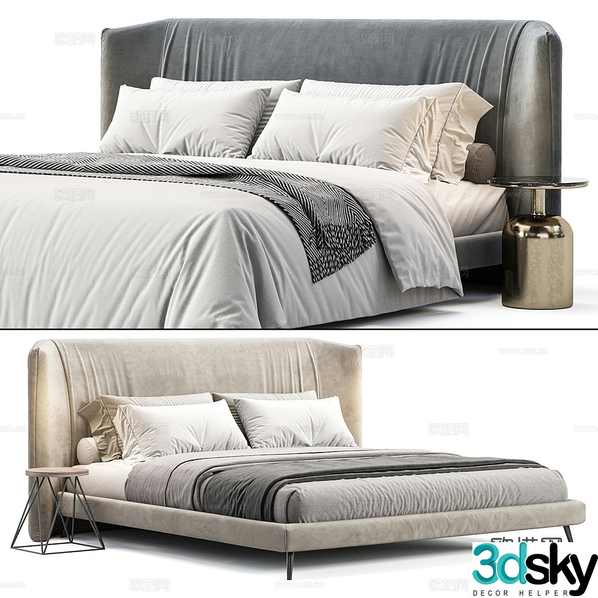 Double bed 3d model