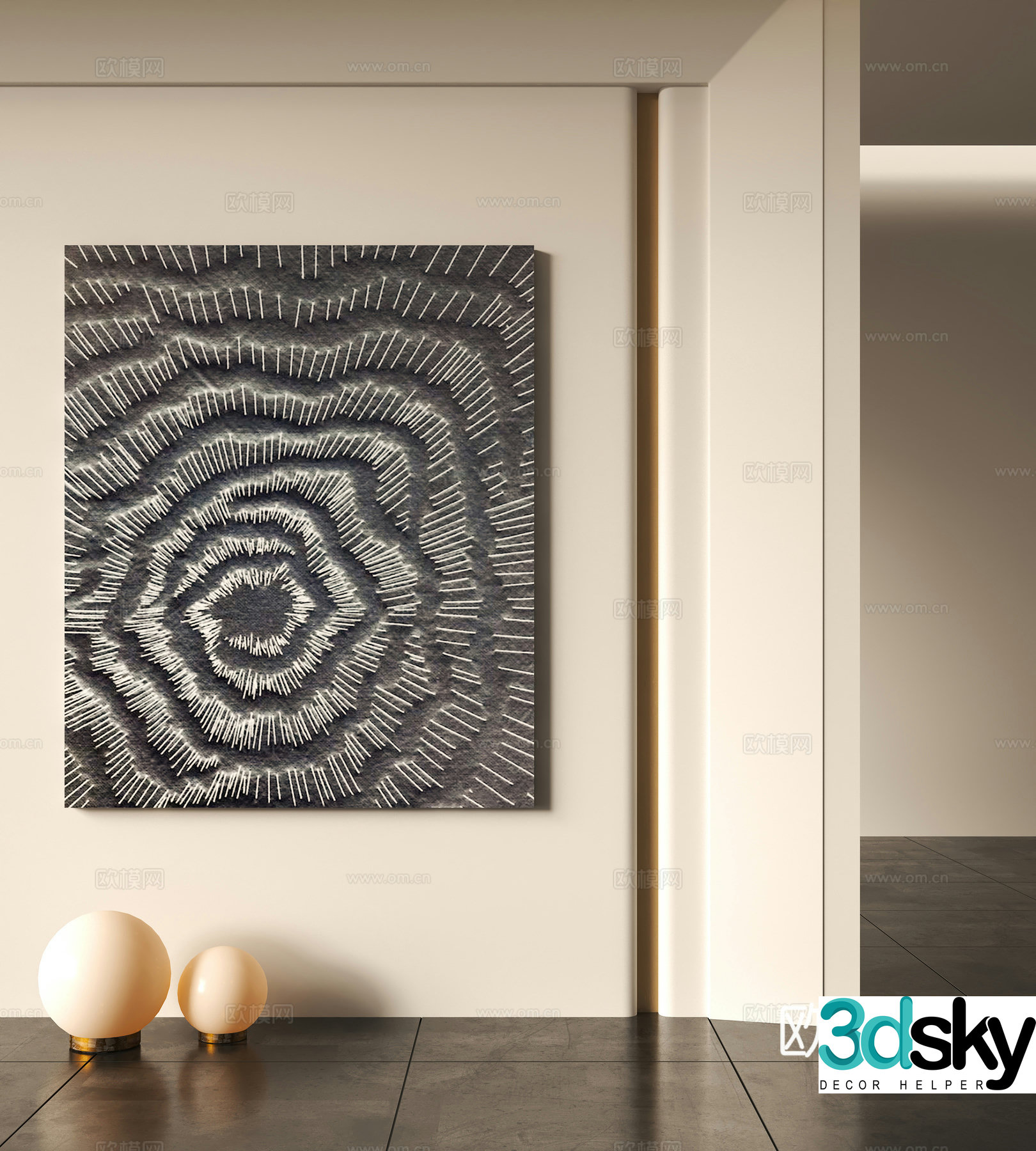 Modern decorative hanging painting 3d model