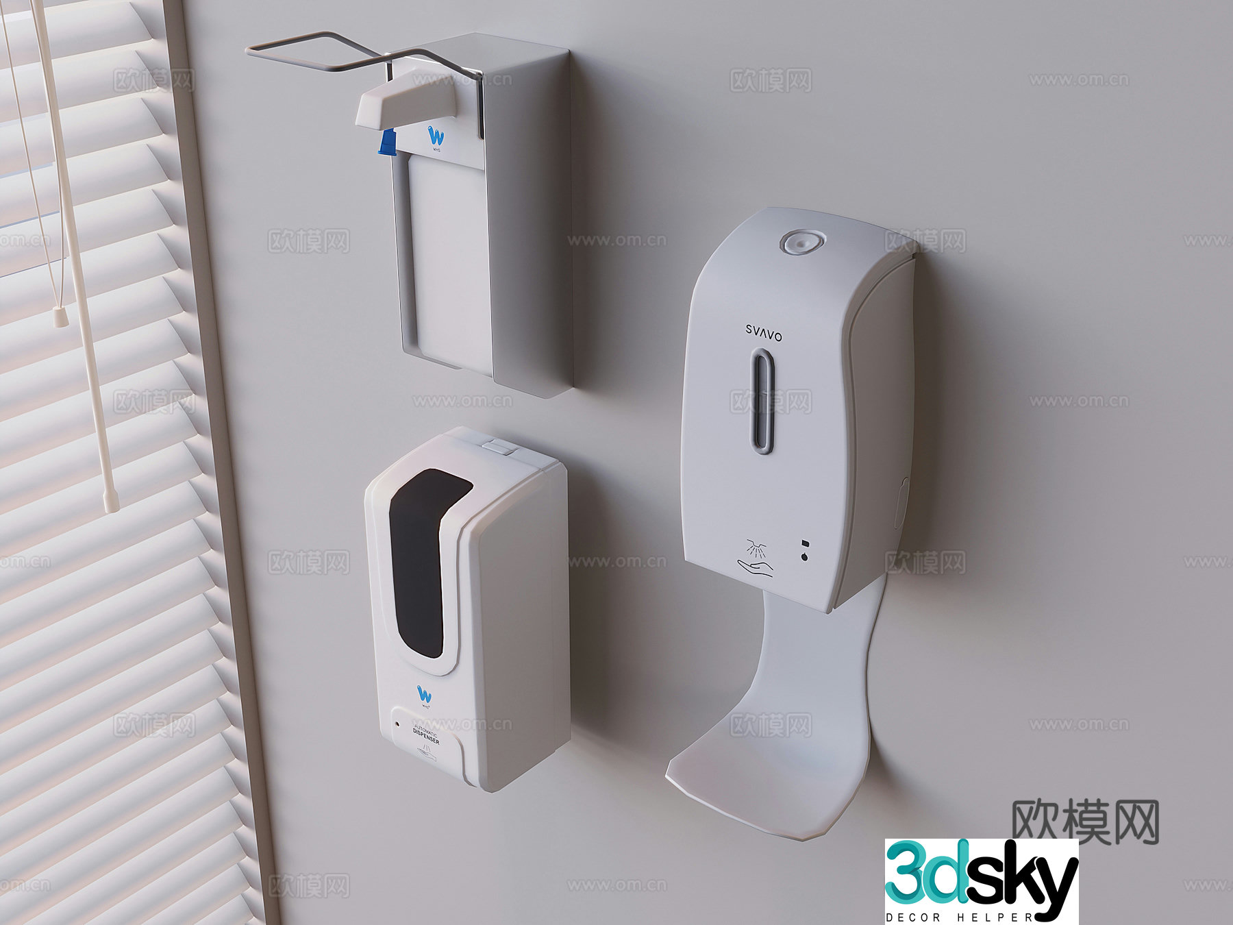 Hand sanitizer wall hanging device automatic induction foam machine bathroom hand sanitizer 3D model