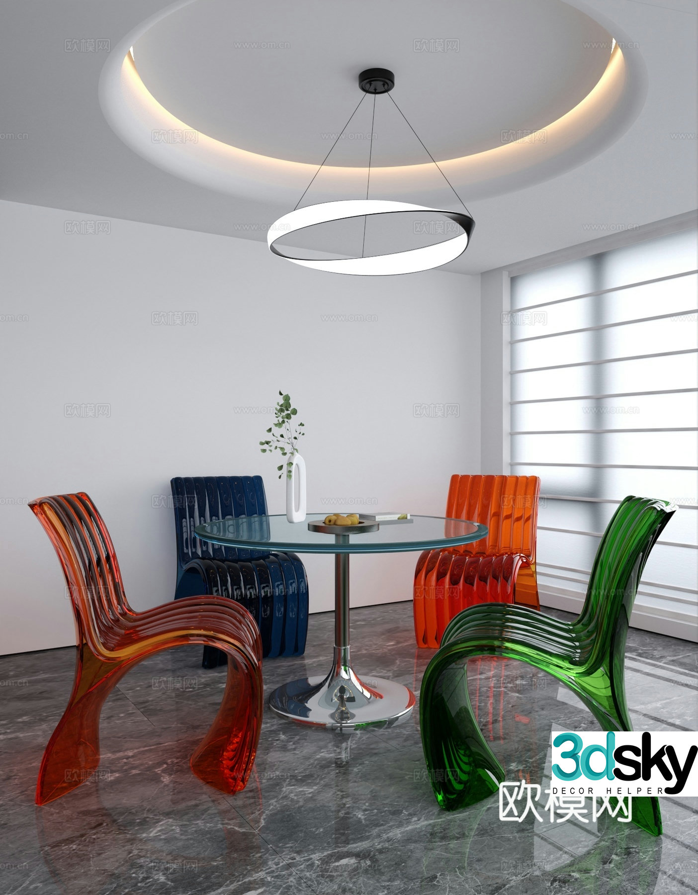 Leisure table and chair 3d model