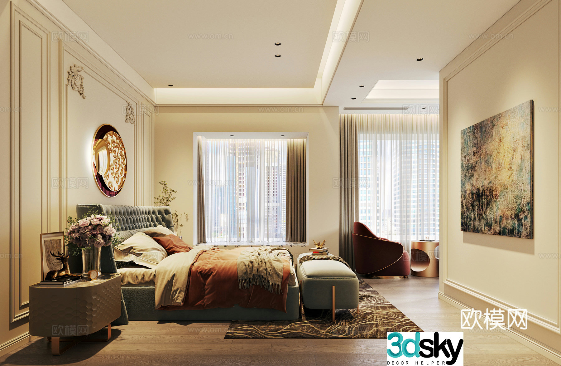 French bedroom 3d model