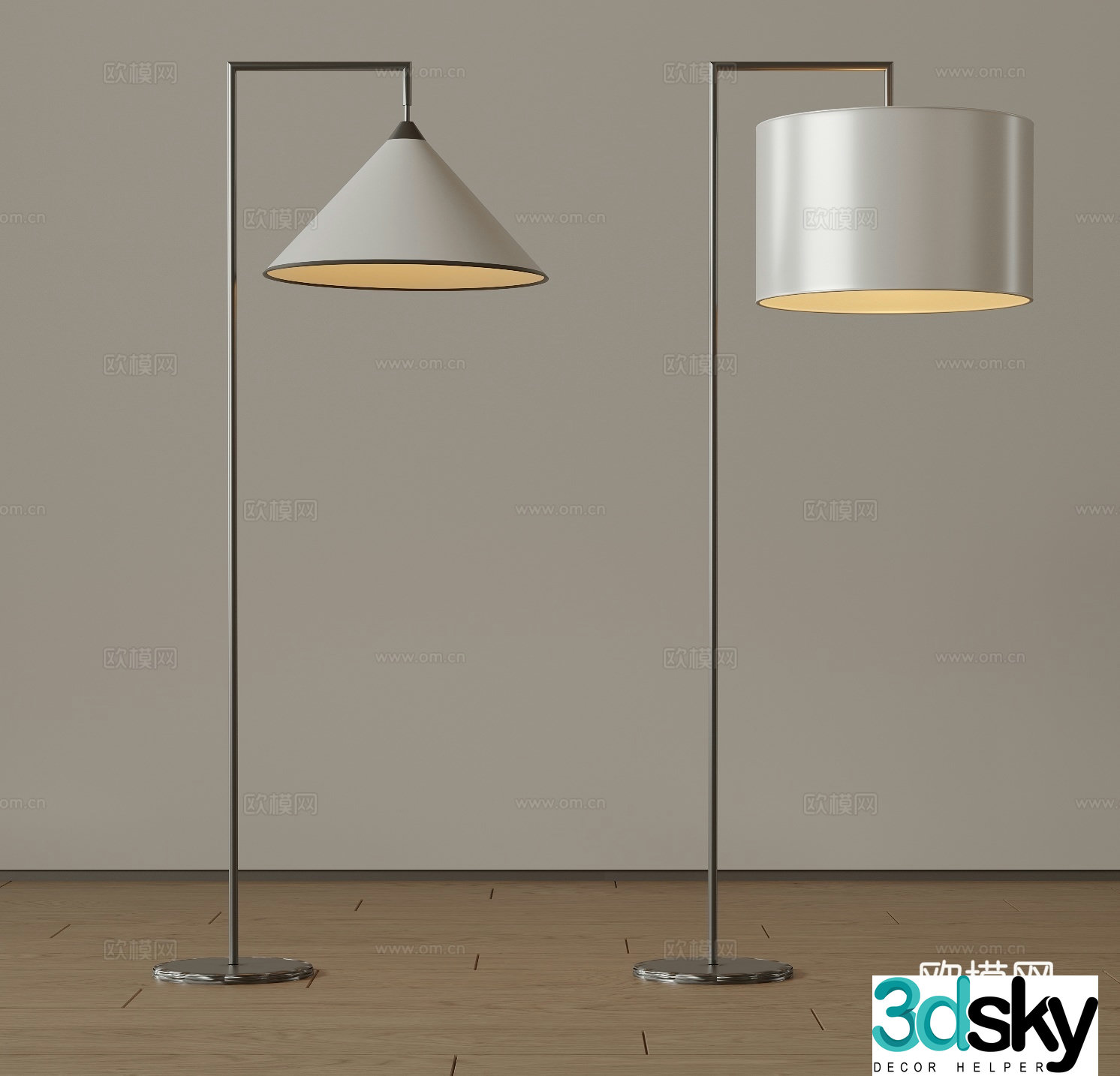 Modern medieval floor lamp Minimalist floor lamp Italian floor lamp Art floor lamp Creamy wind fall 3D model
