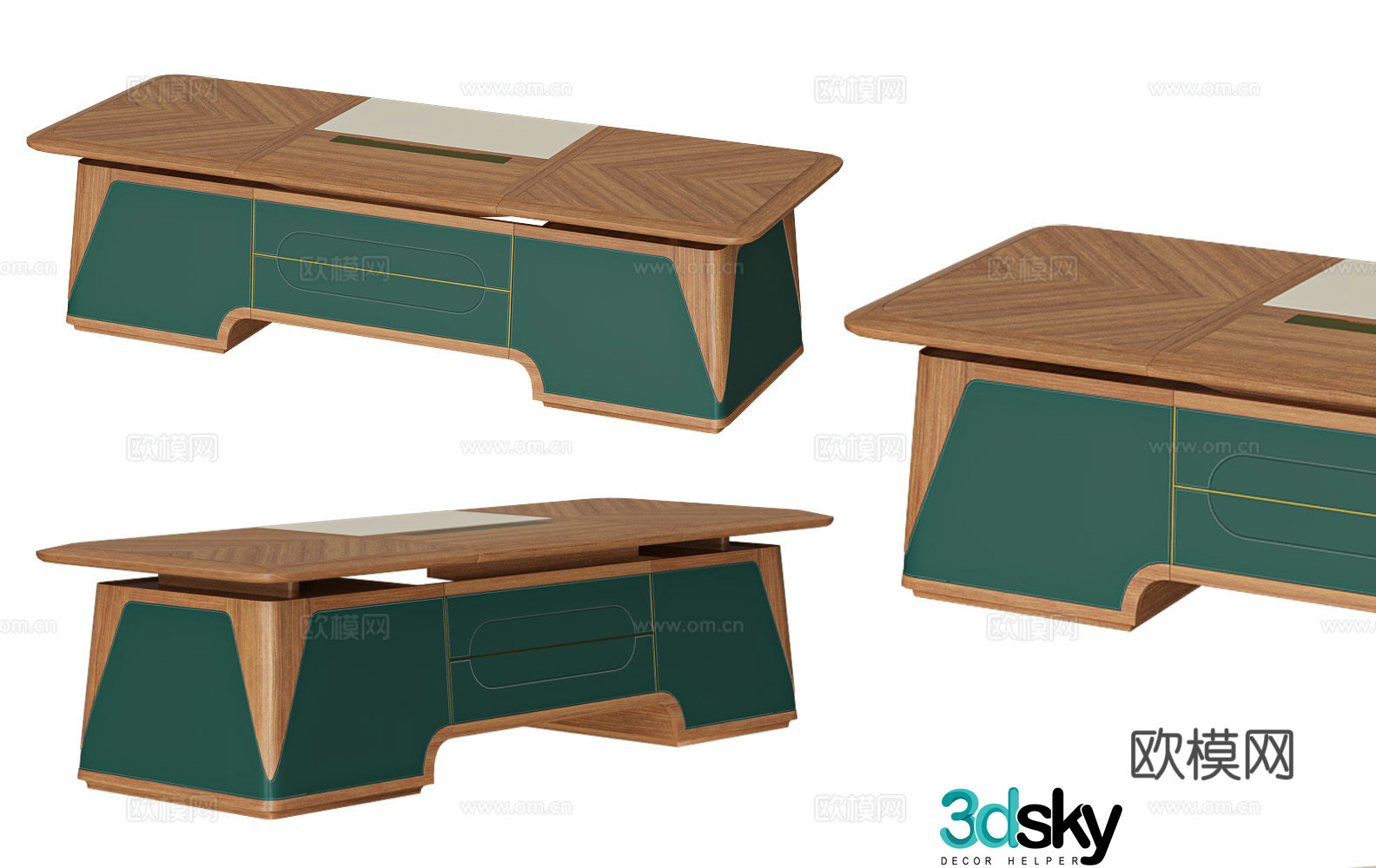 Modern Mona Lisa office desk Creative solid wood office desk Artistic modeling office desk Minimalist office 3D model