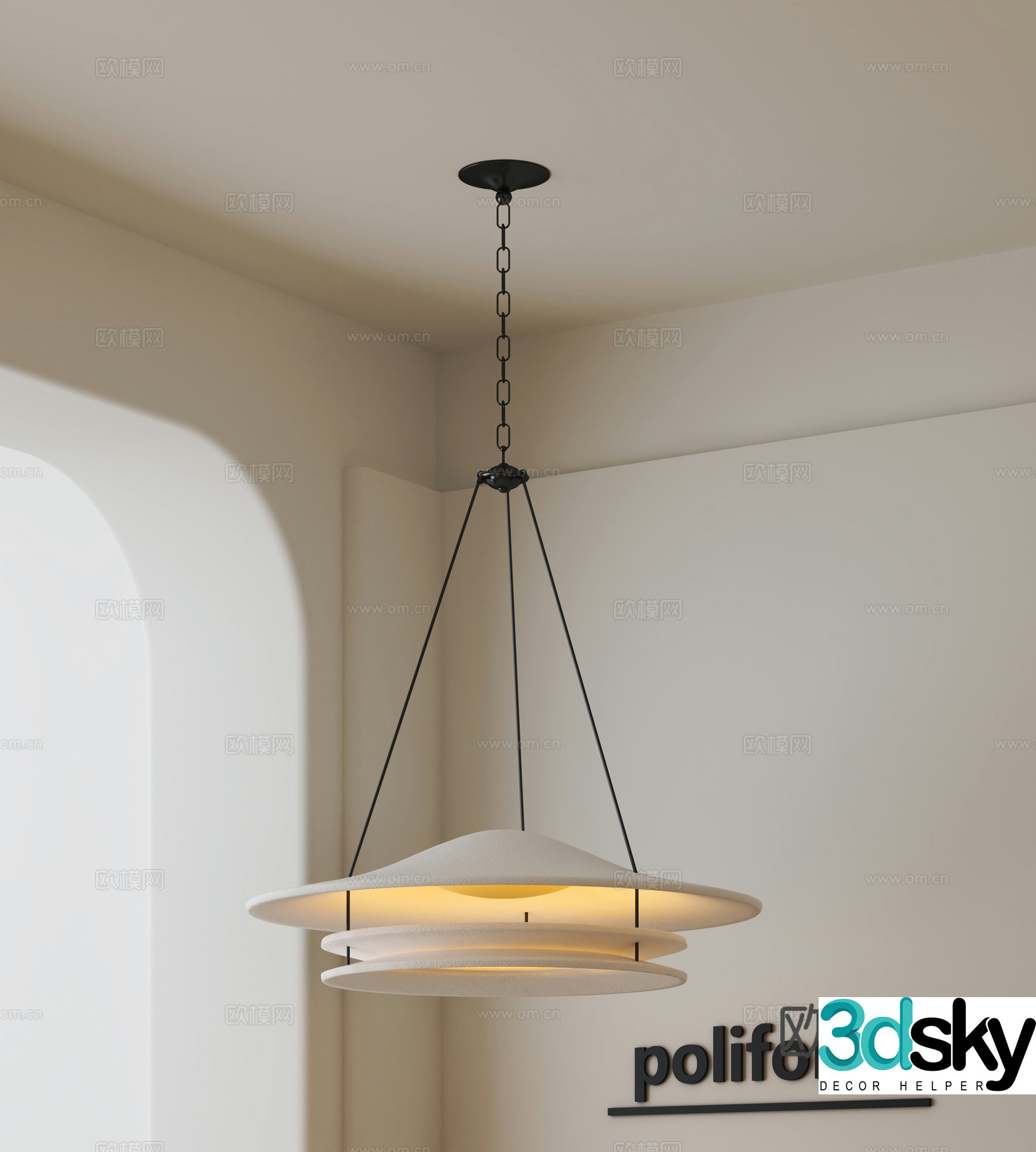 Modern chandelier 3d model