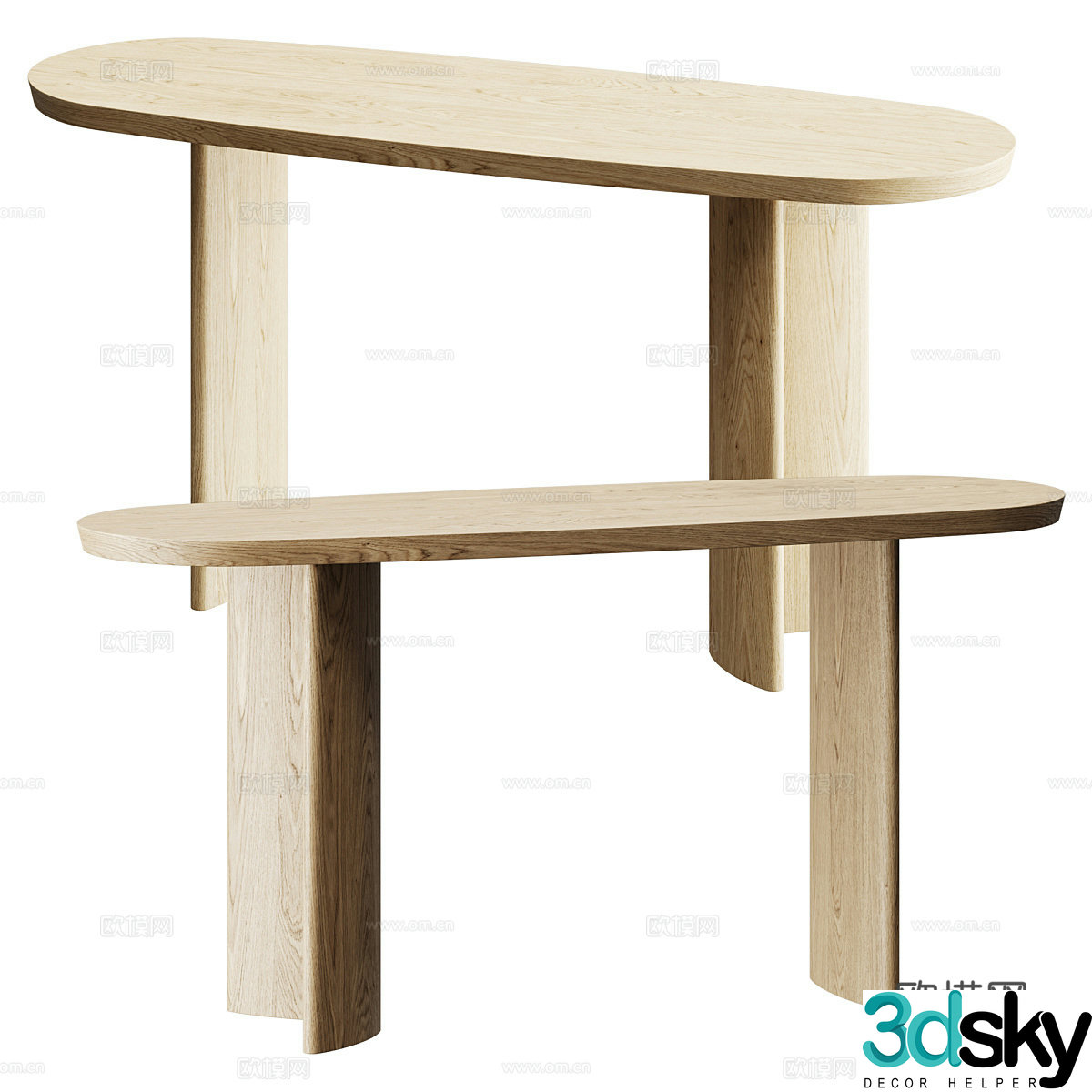 New Chinese style Lindner Veneer End viewing platform 3D model