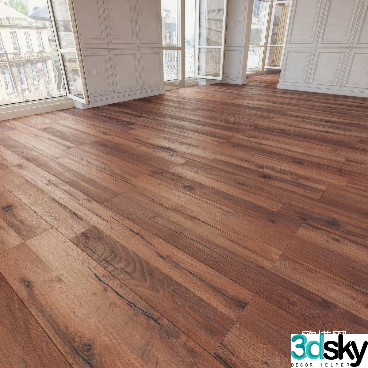 Medium wood floor American wood floor Dark wood floor Retro wood floor 3d model