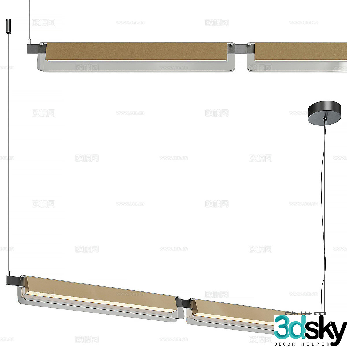 Modern Italian light luxury decorative chandelier 3d model