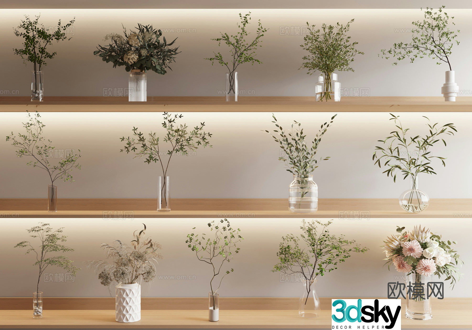 Vase Flower Aquatic Plant 3D Model