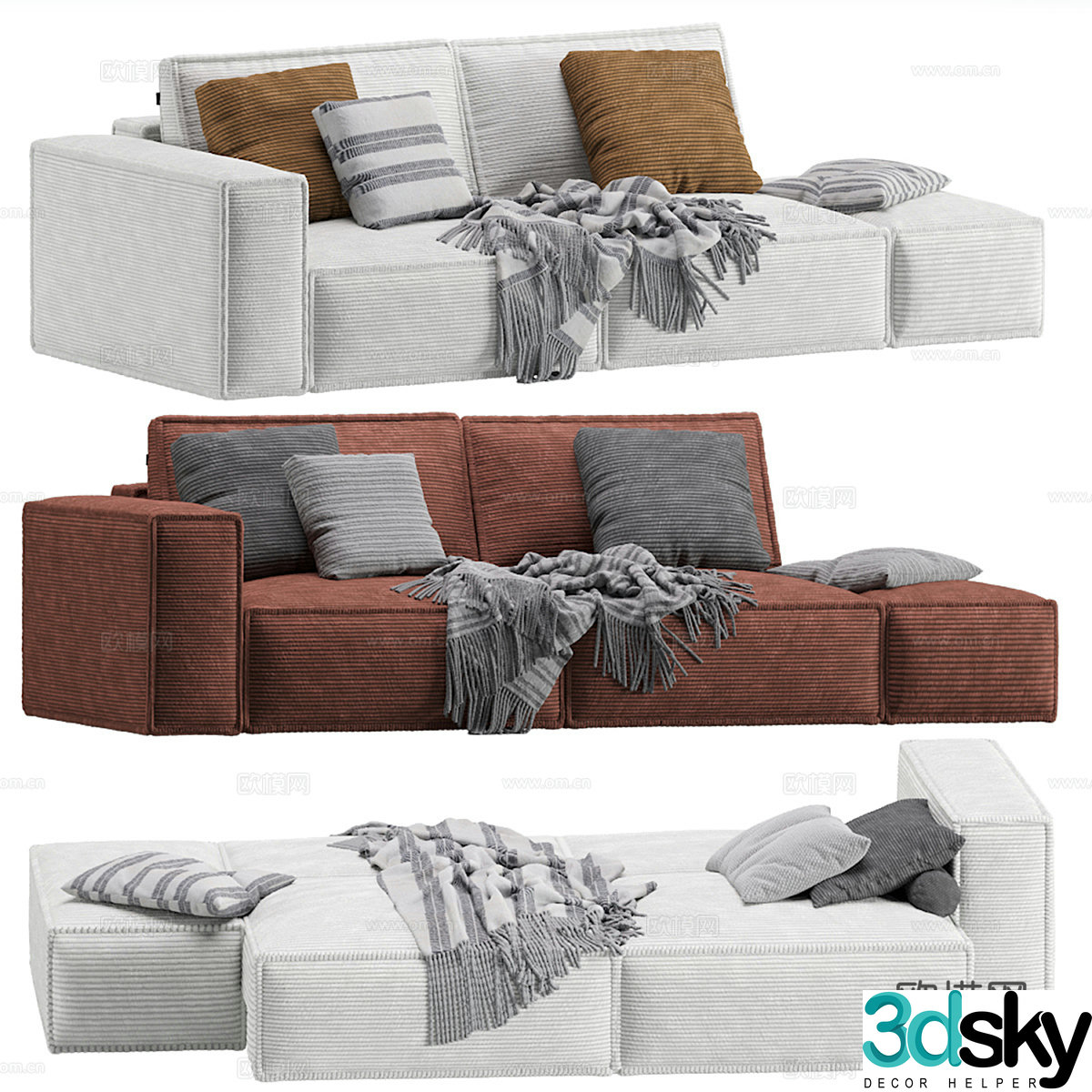 Modern Italian module combination sofa 3D model