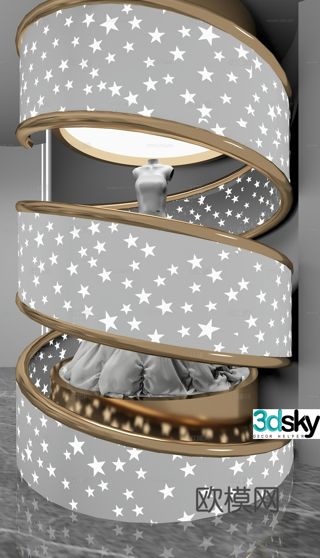 Modern clothing display 3d model