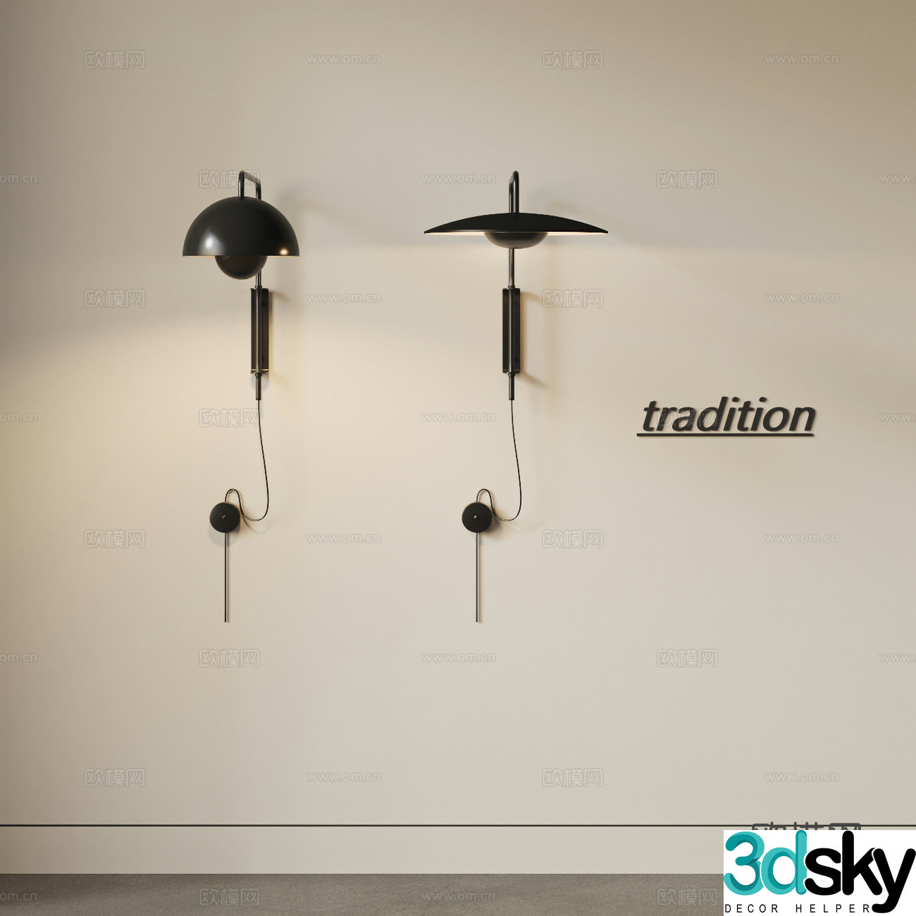 TRADITION Modern wall lamp combination Medium style wall lamp Metal wall lamp Retro 3D model